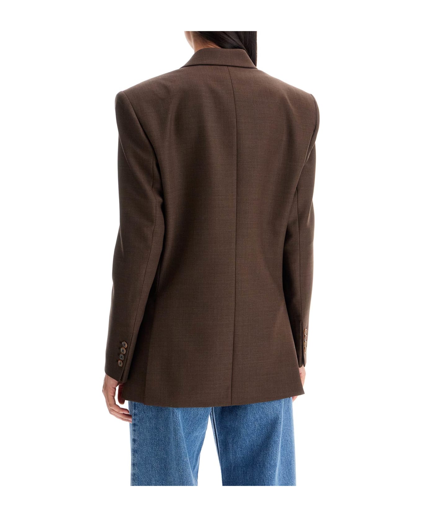 ジャケット MAGDA BUTRYM FW24 AW24 BLAZER 05 BROWN (113924 BROWN 90) Oversized suede jacket in brown - Magda Butrym | Mytheresa