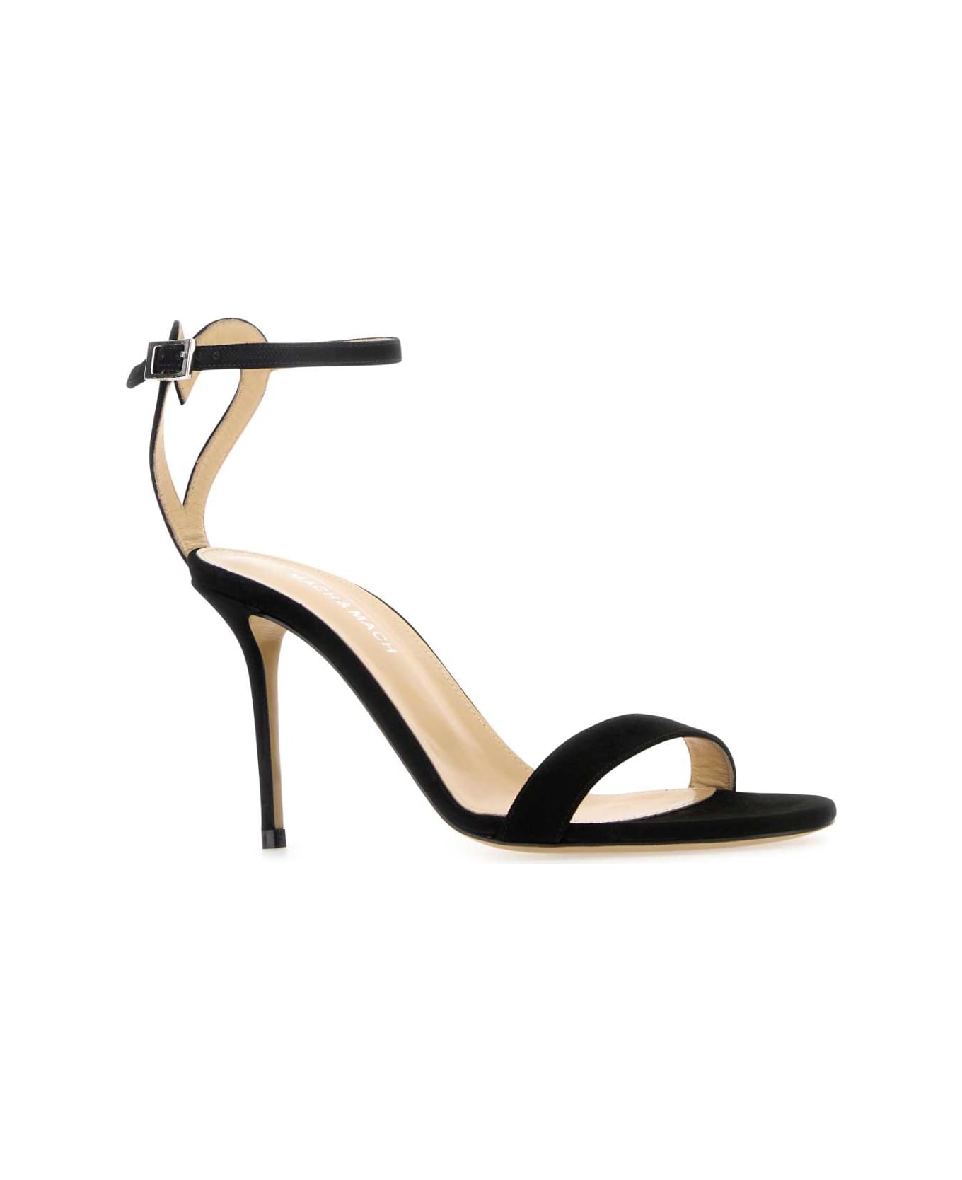 Mach & Mach Black Suede Sandals - BLACK