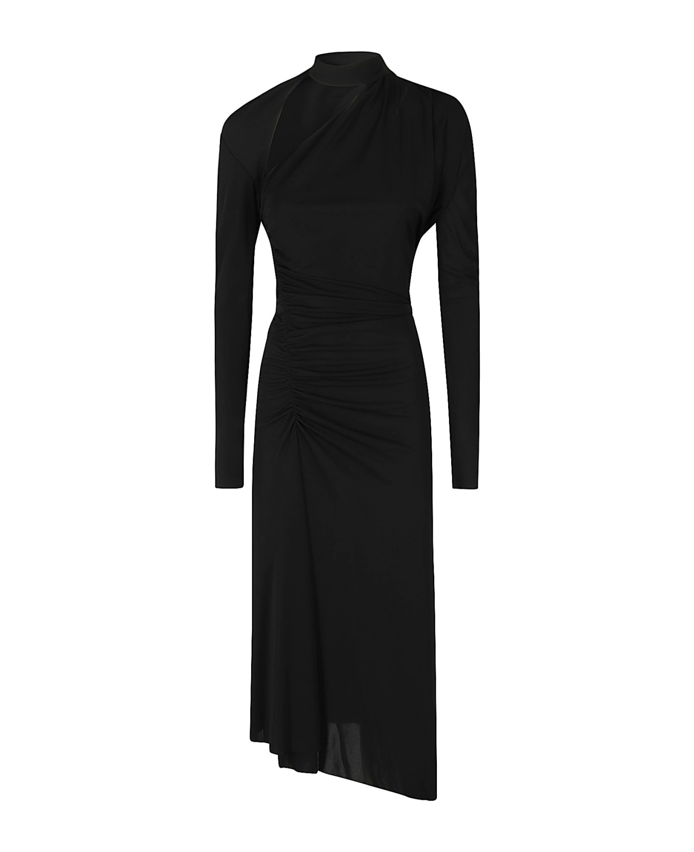 Victoria Beckham Slash-neck Ruched Midi Dress
