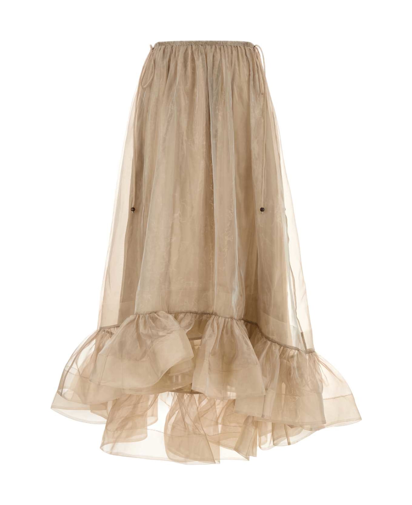 Zimmermann Cappuccino Organza Dawning Skirt - GOLD