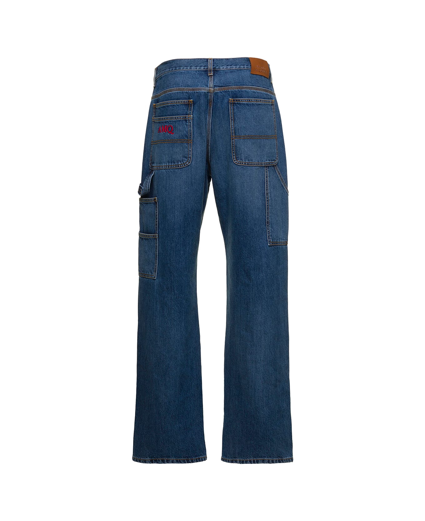 Alexander McQueen 'workwear' Blue Loose Jeans In Cotton Denim Man - Blu デニム