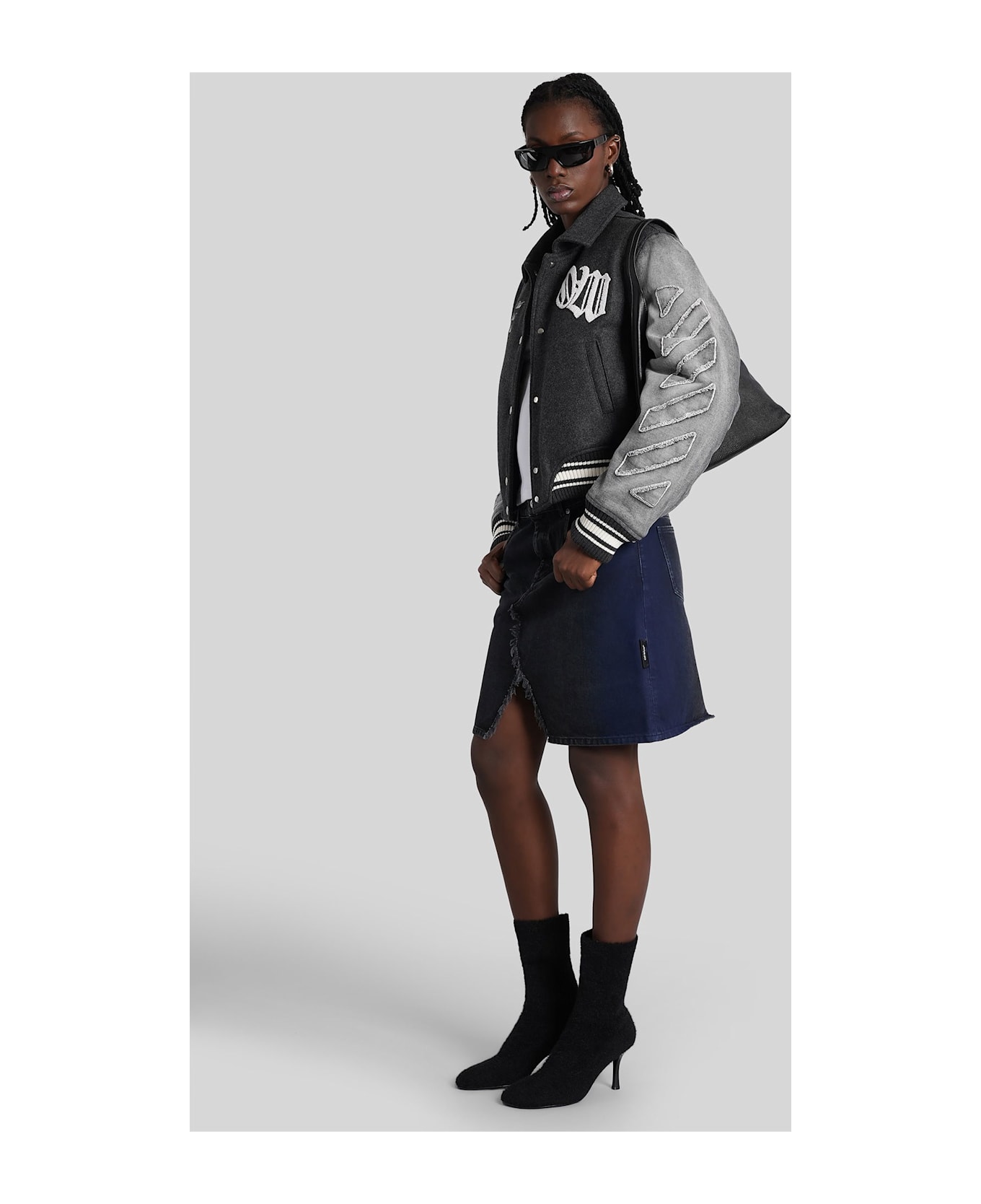 Off-White Skirt In Blue Cotton - blue