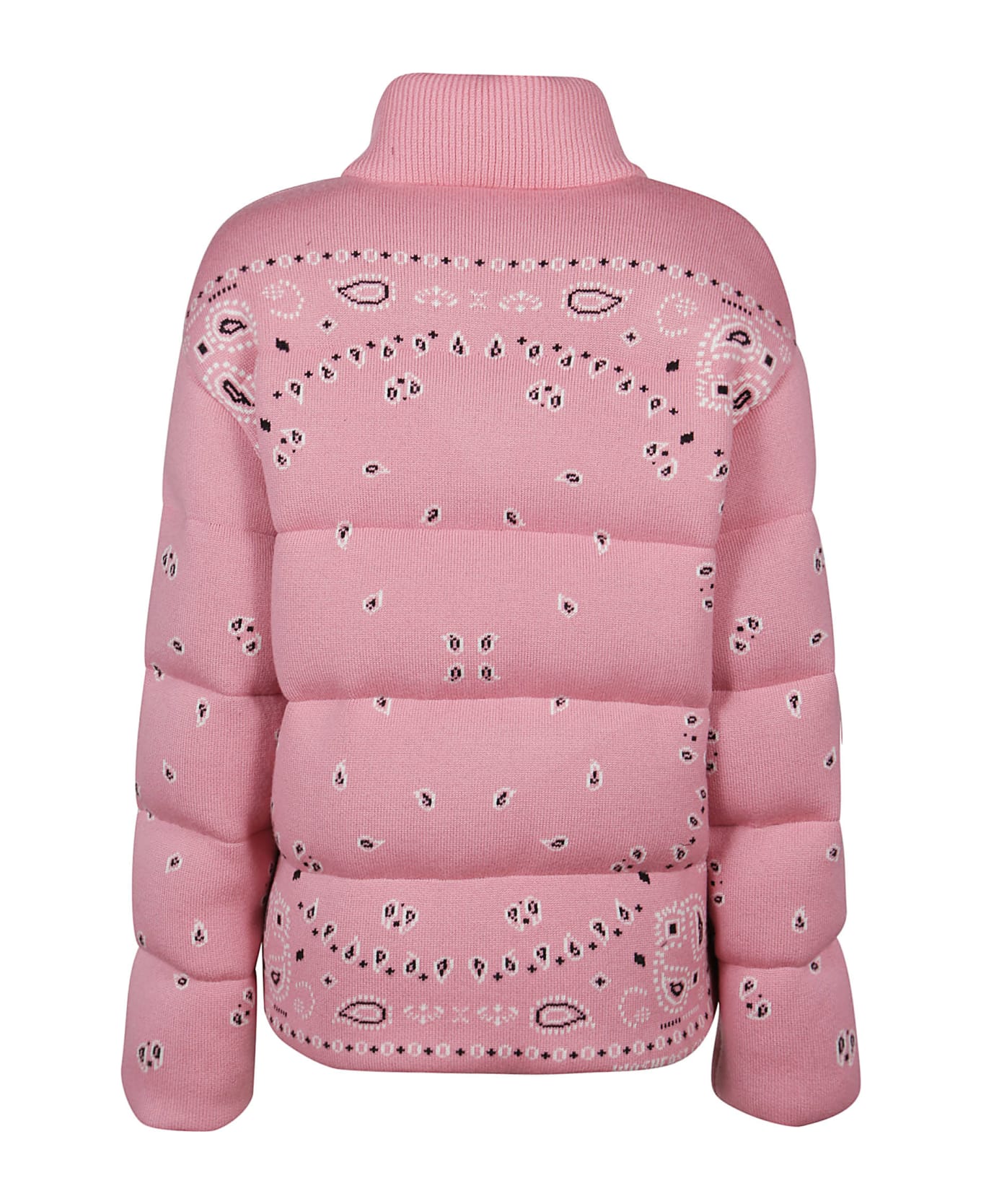 Alanui Bandana Jacquard Puffer Jacket - Pink Multicolor