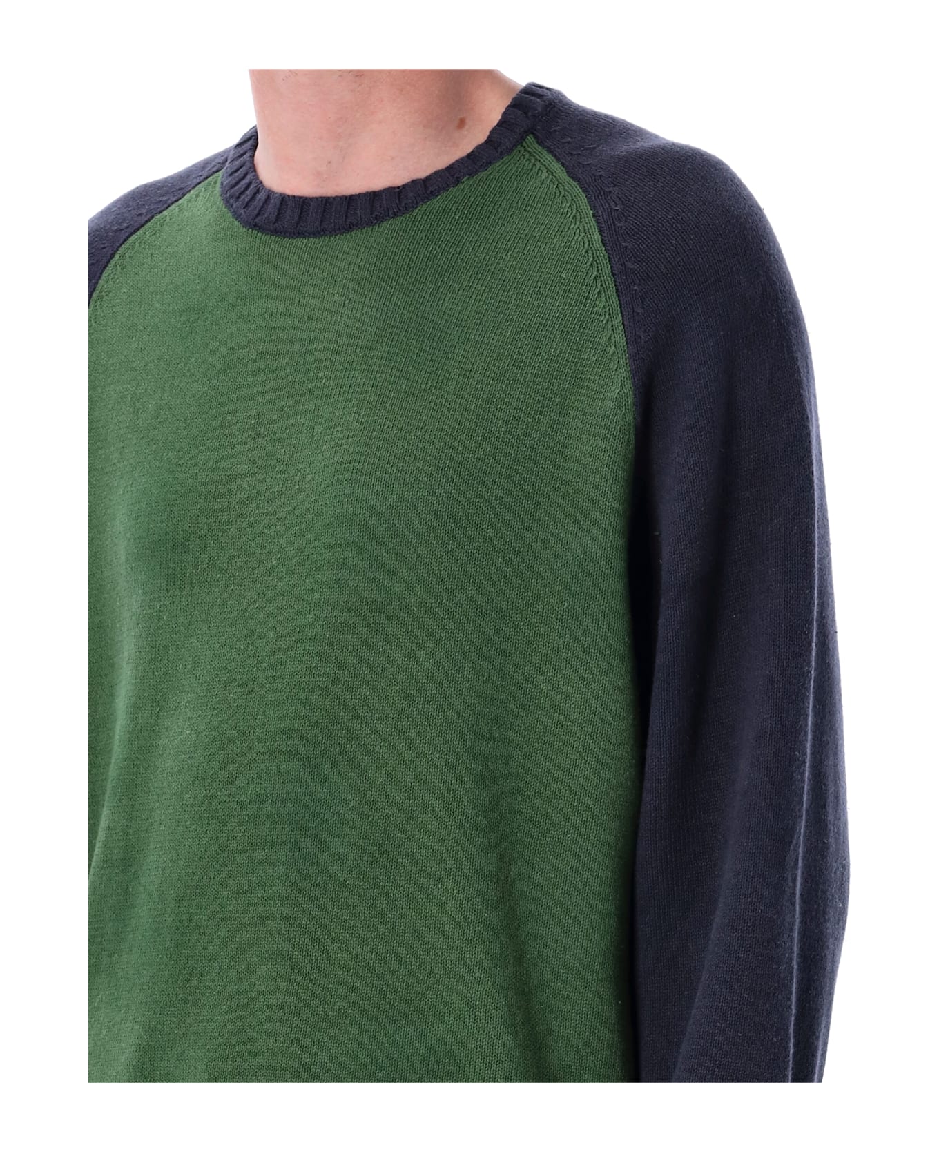 Stussy Colorblocked Raglan Sweater - GREEN