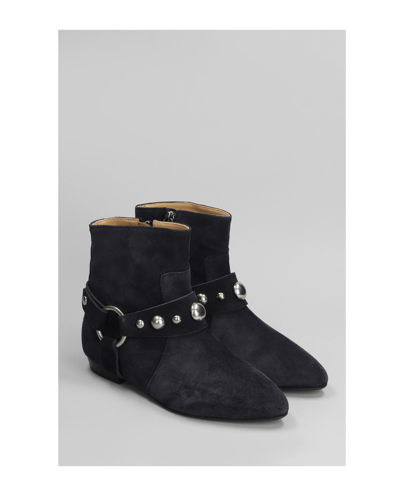 Isabel Marant Siago Low Heels Ankle Boots In Black Suede - black