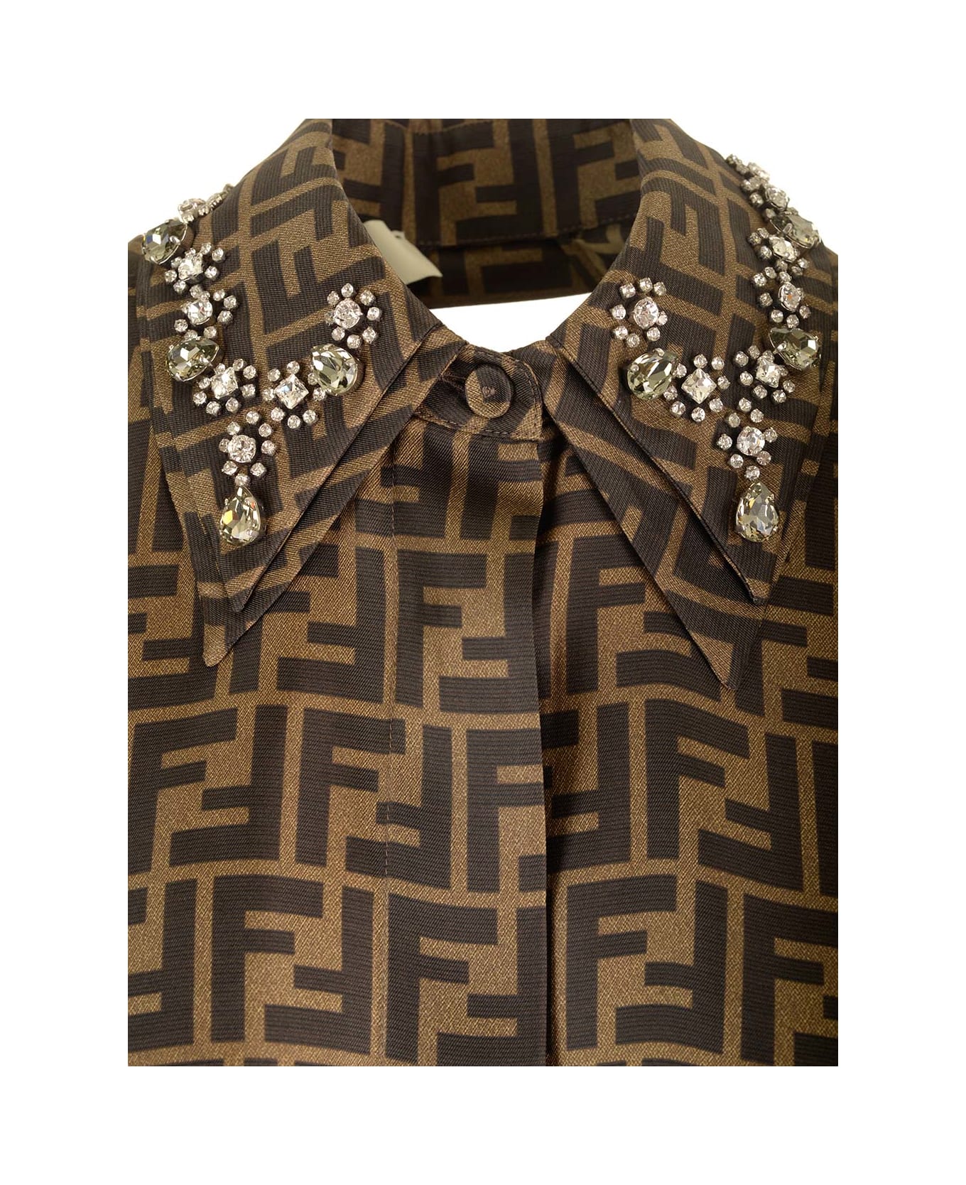 Fendi Brown Twill Shirt Dress - Brown シャツ