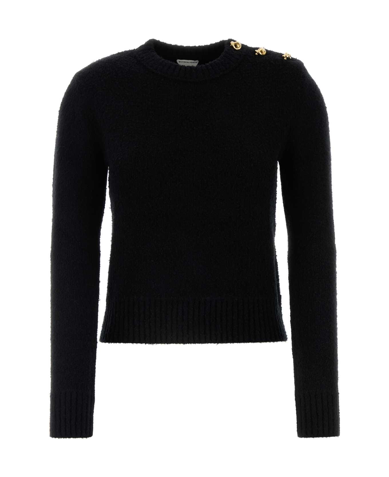 Bottega Veneta Black Stretch Cotton Blend Sweater - Black