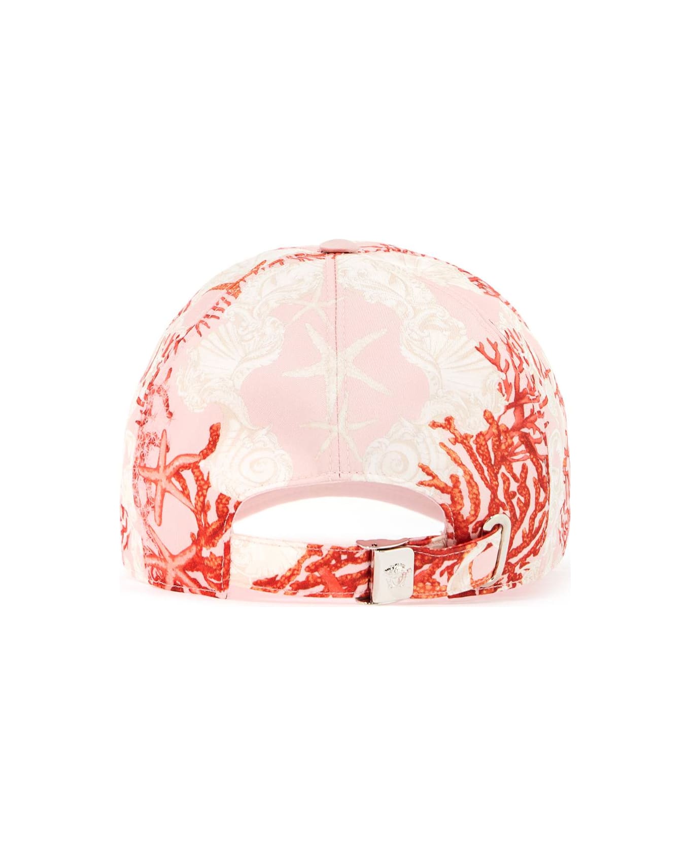 Versace Baroque Sea Baseball Cap - DUSTY ROSE+CORAL+BONE (White)