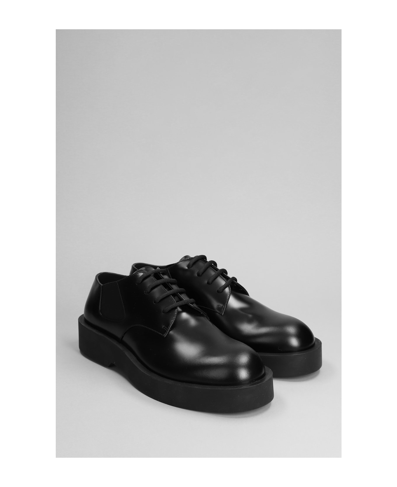 Jil Sander Lace Up Shoes In Black Leather - black