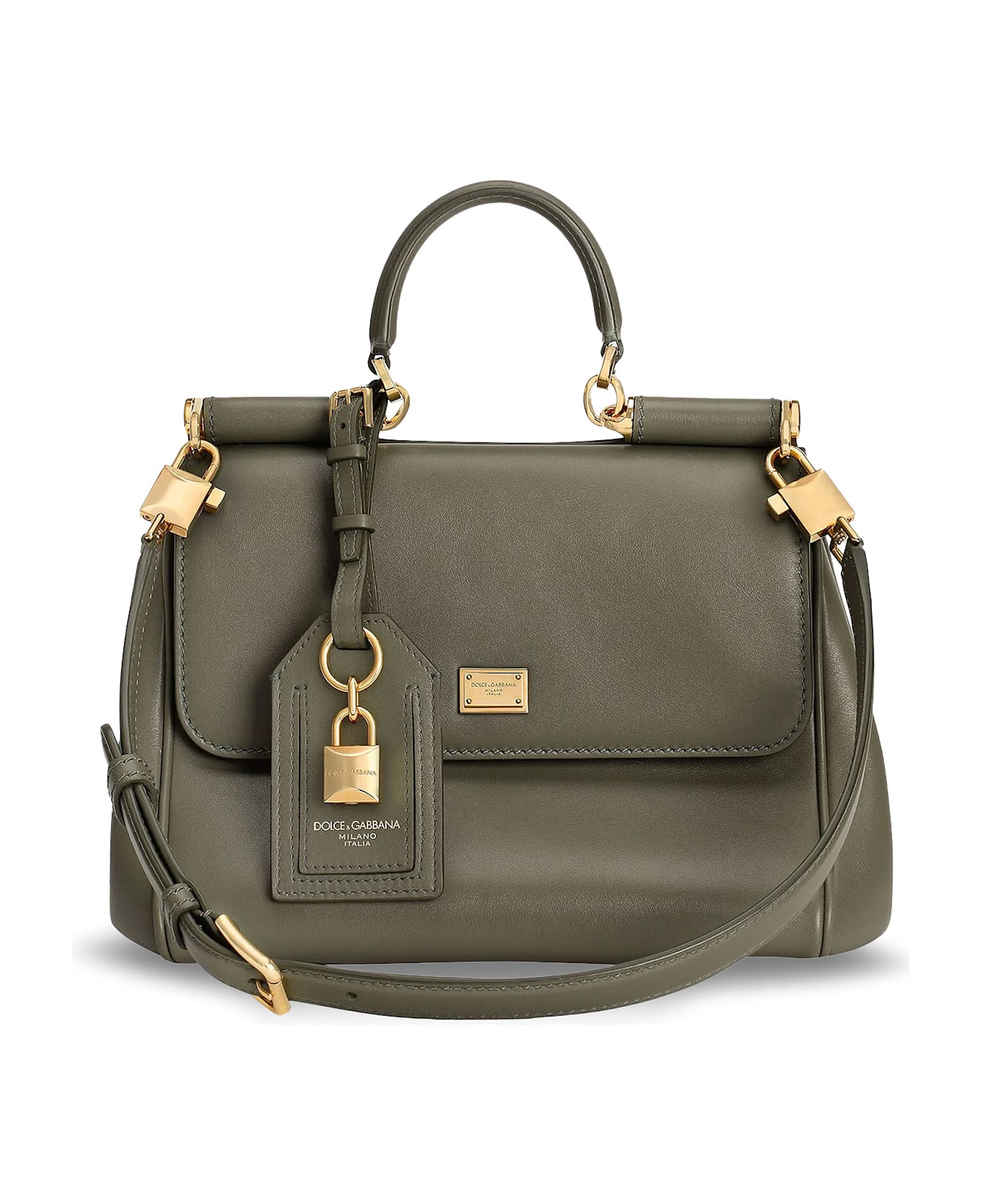 Dolce & Gabbana My Sicily Leather Crossbody Bag - Green