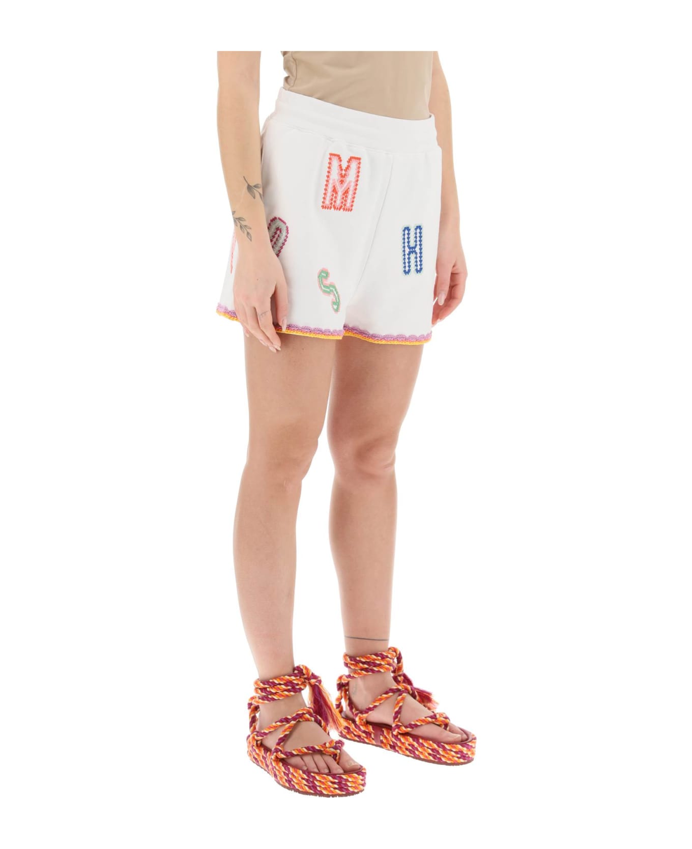 Moschino Bermuda With Logo - FANTASIA BIANCO (White)