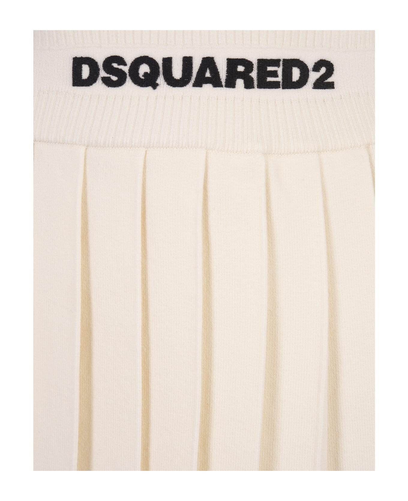 Dsquared2 White Pleated Mini Skirt - White