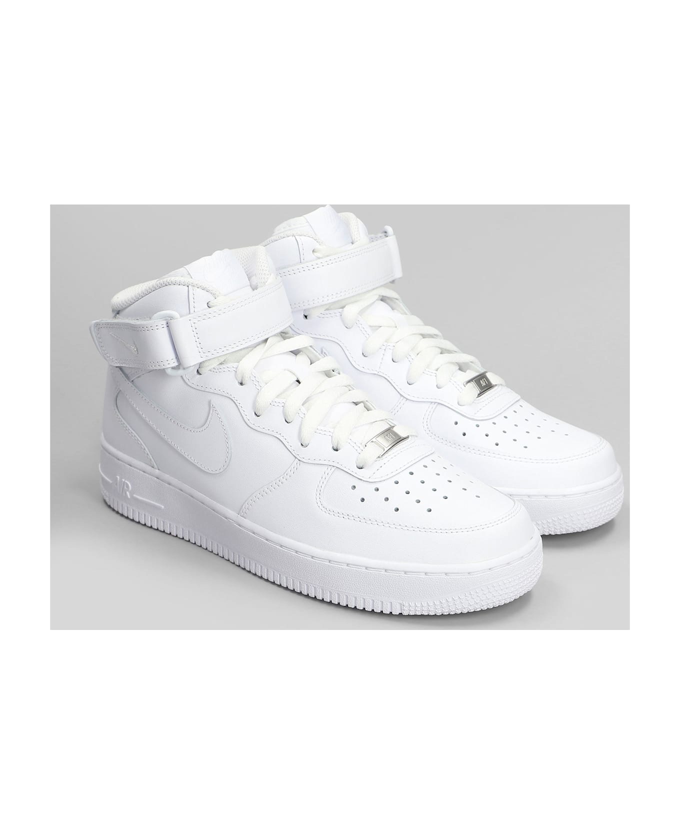 Nike Air Force Mid 1 07 Sneakers In White Leather - white