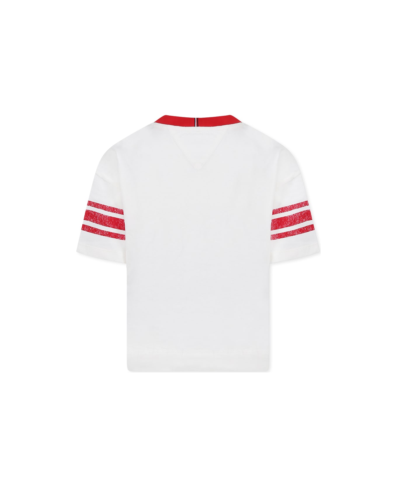 Tommy Hilfiger Ivory T-shirt For Girl With Logo - Ivory