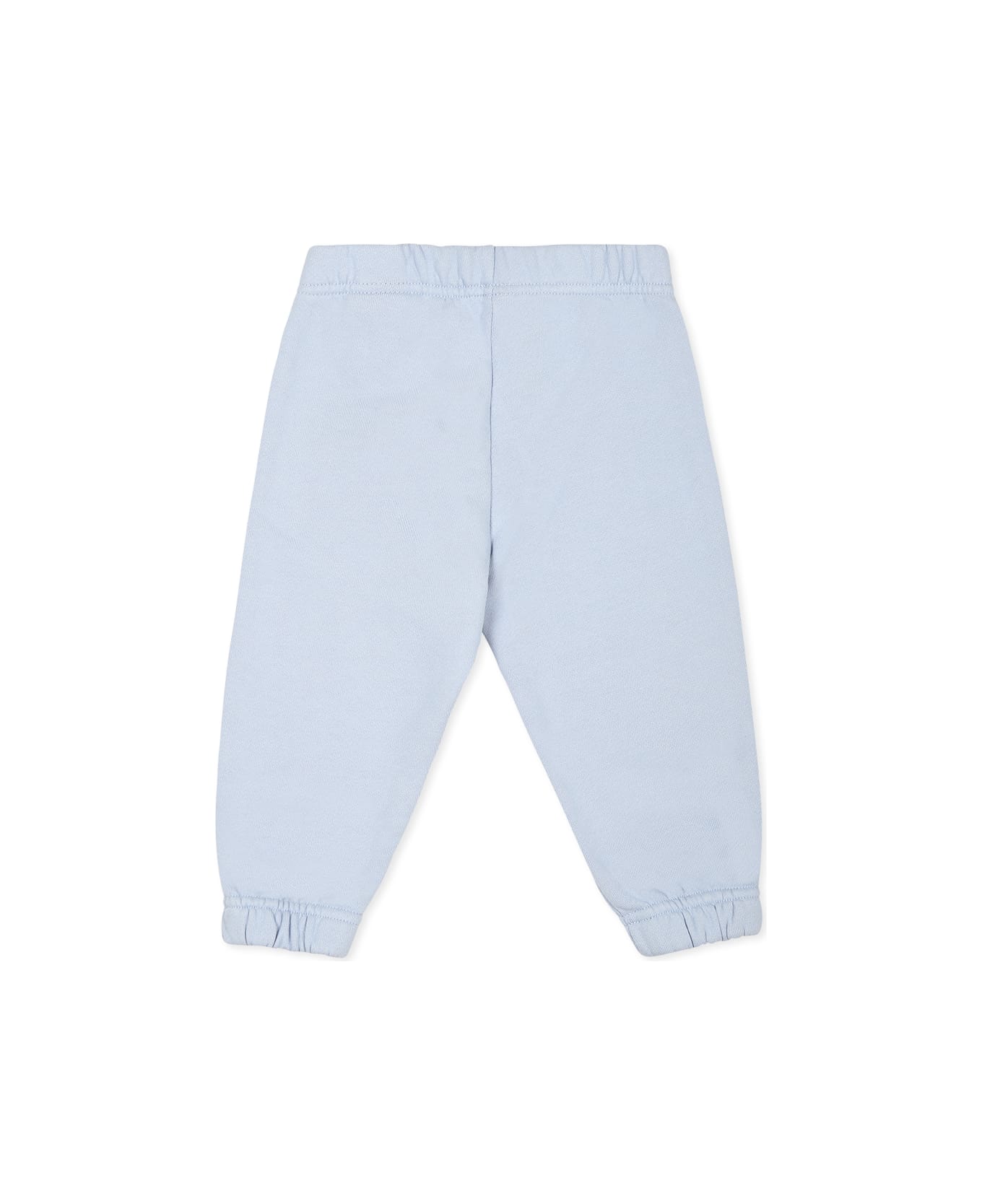 Off-White Light Blue Trousers For Baby Boy With Logo - Light Blue