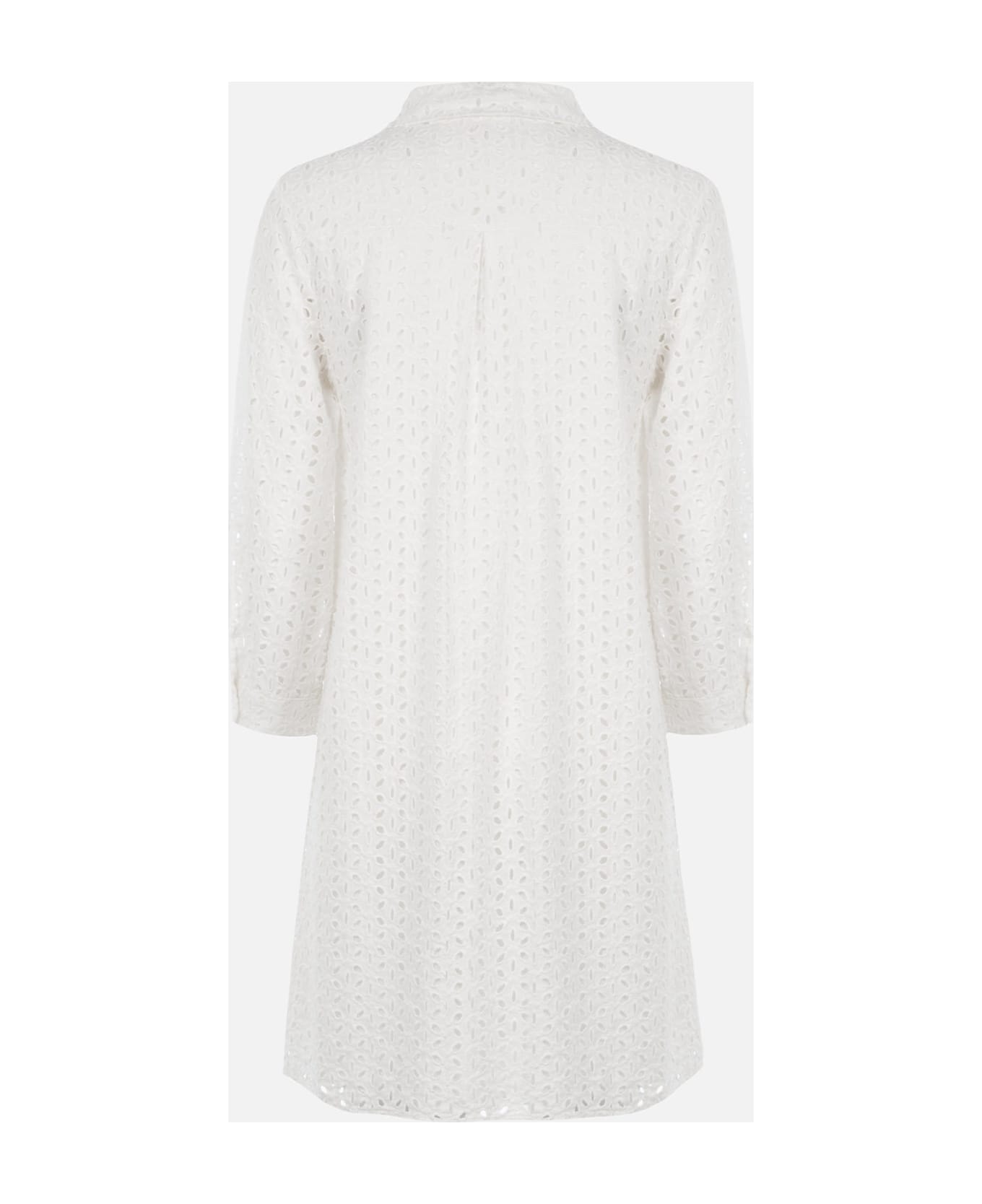 MC2 Saint Barth Woman White Sangallo Shirt Mini Dress - WHITE