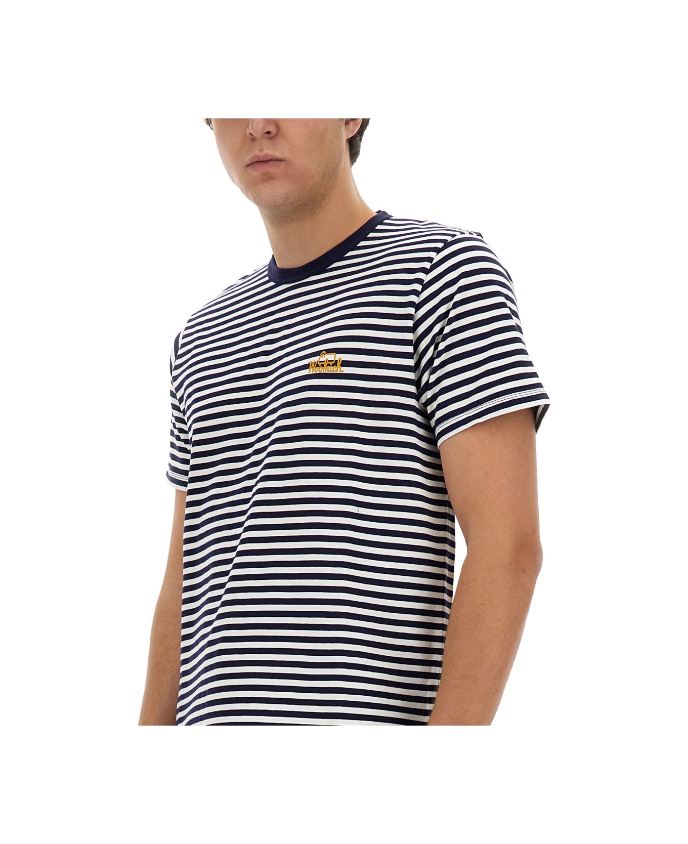 Woolrich Striped T-shirt - Blue Stripe シャツ