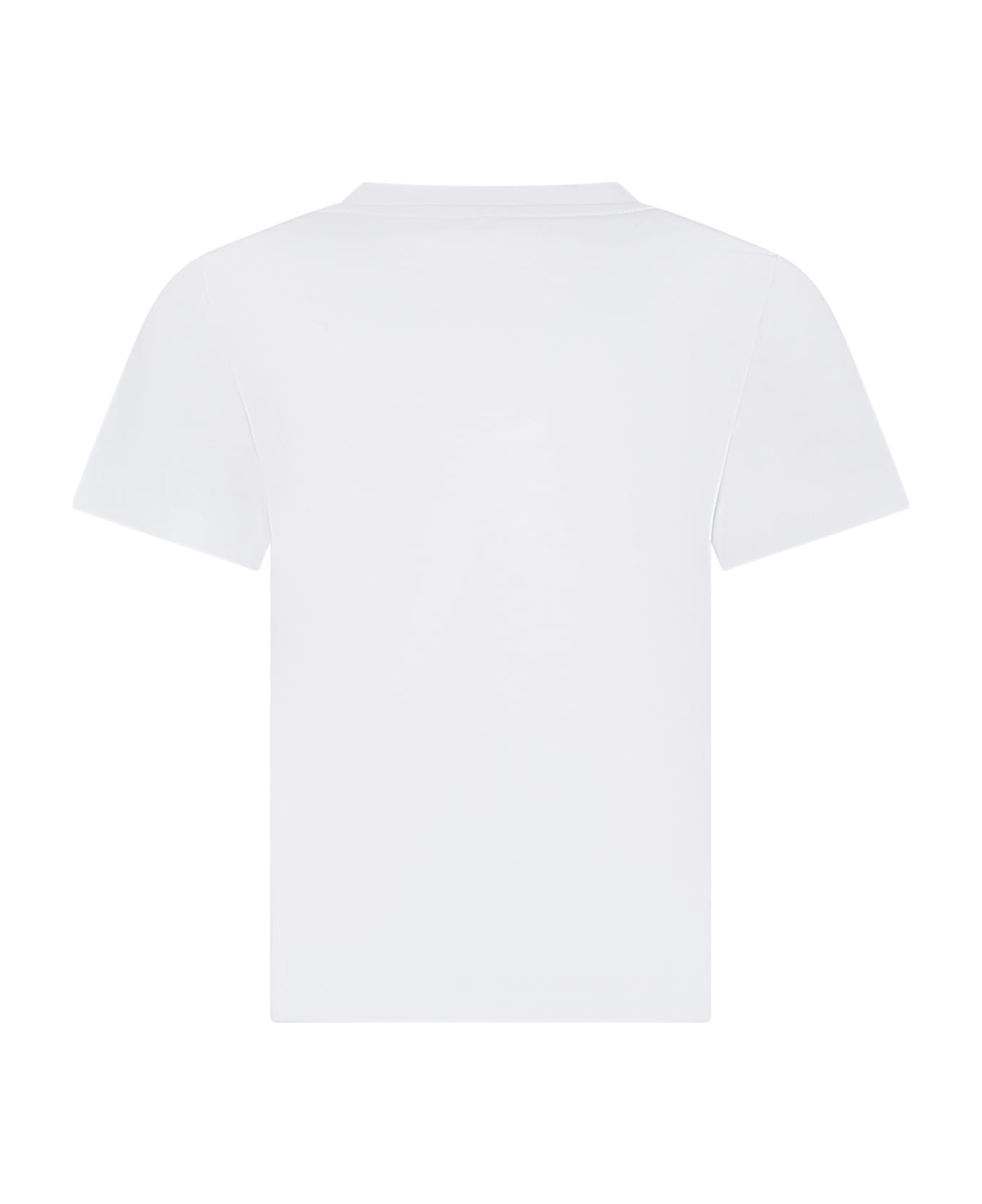 Stella McCartney Kids White T-shirt For Boy With Hammerhead Shark - Ivory Tシャツ＆ポロシャツ