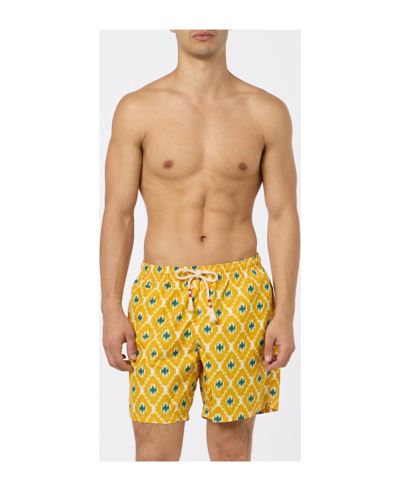 MC2 Saint Barth Man Swim Shorts With Geometric Print - YELLOW