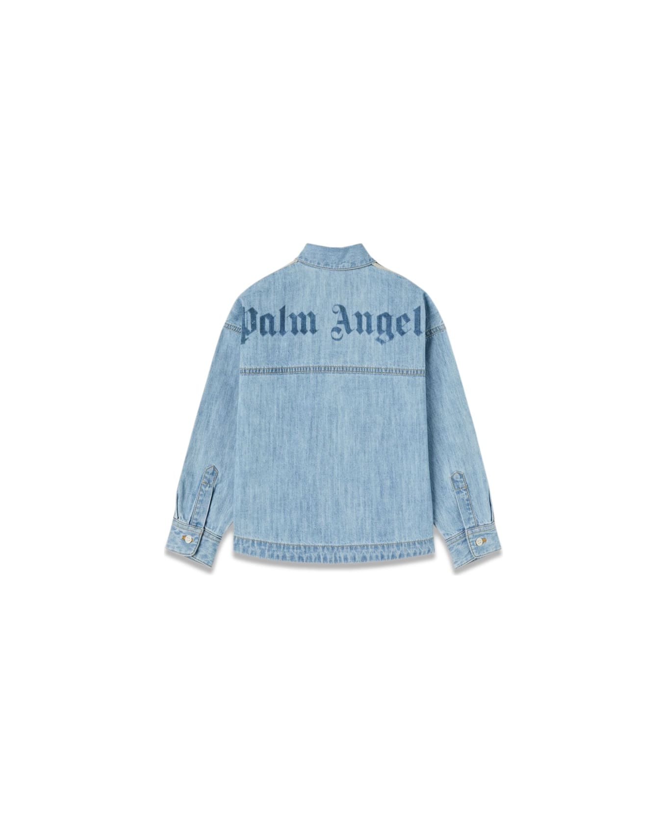 Palm Angels Overlo.track Chambray Osshirt - BLUE