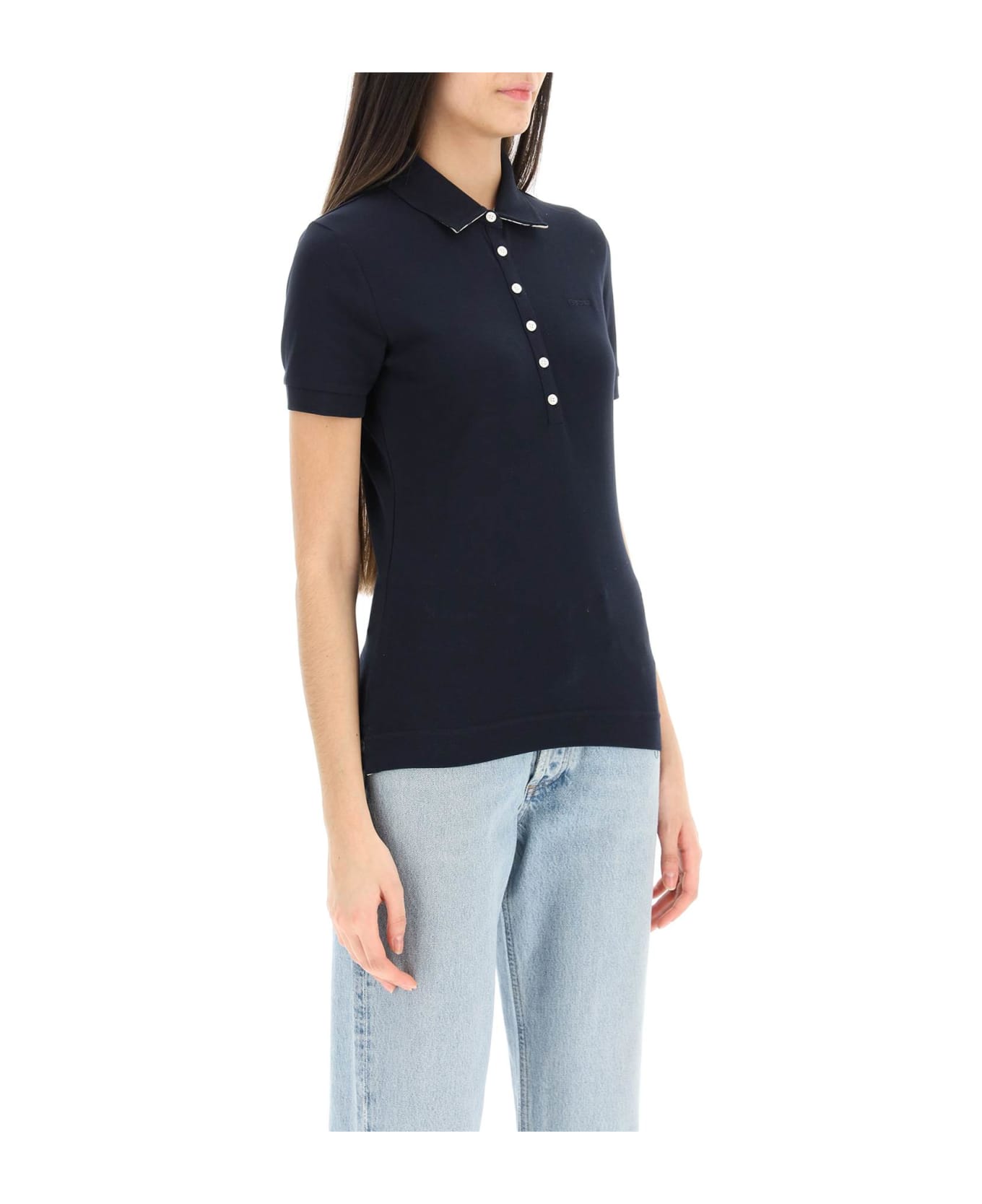 Barbour Buttoned Short Sleeved Polo Shirt - NAVY INDIGO TARTAN (Blue)