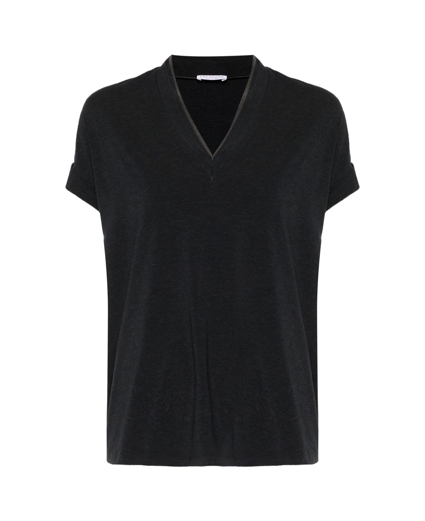 Brunello Cucinelli Cotton V-necked T-shirt - Grey