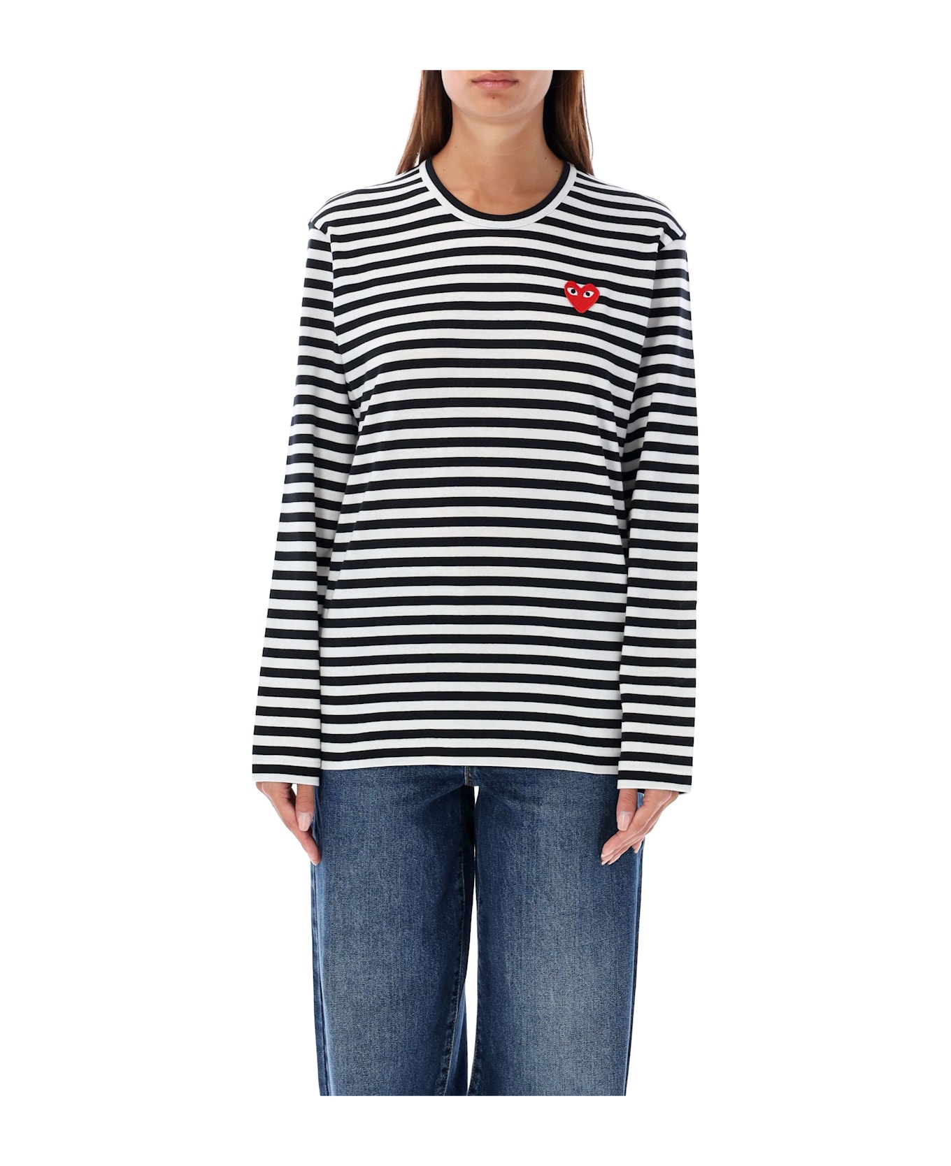 Comme des Garçons Play Striped Long-sleeved T-shirt - BLACK WHITE