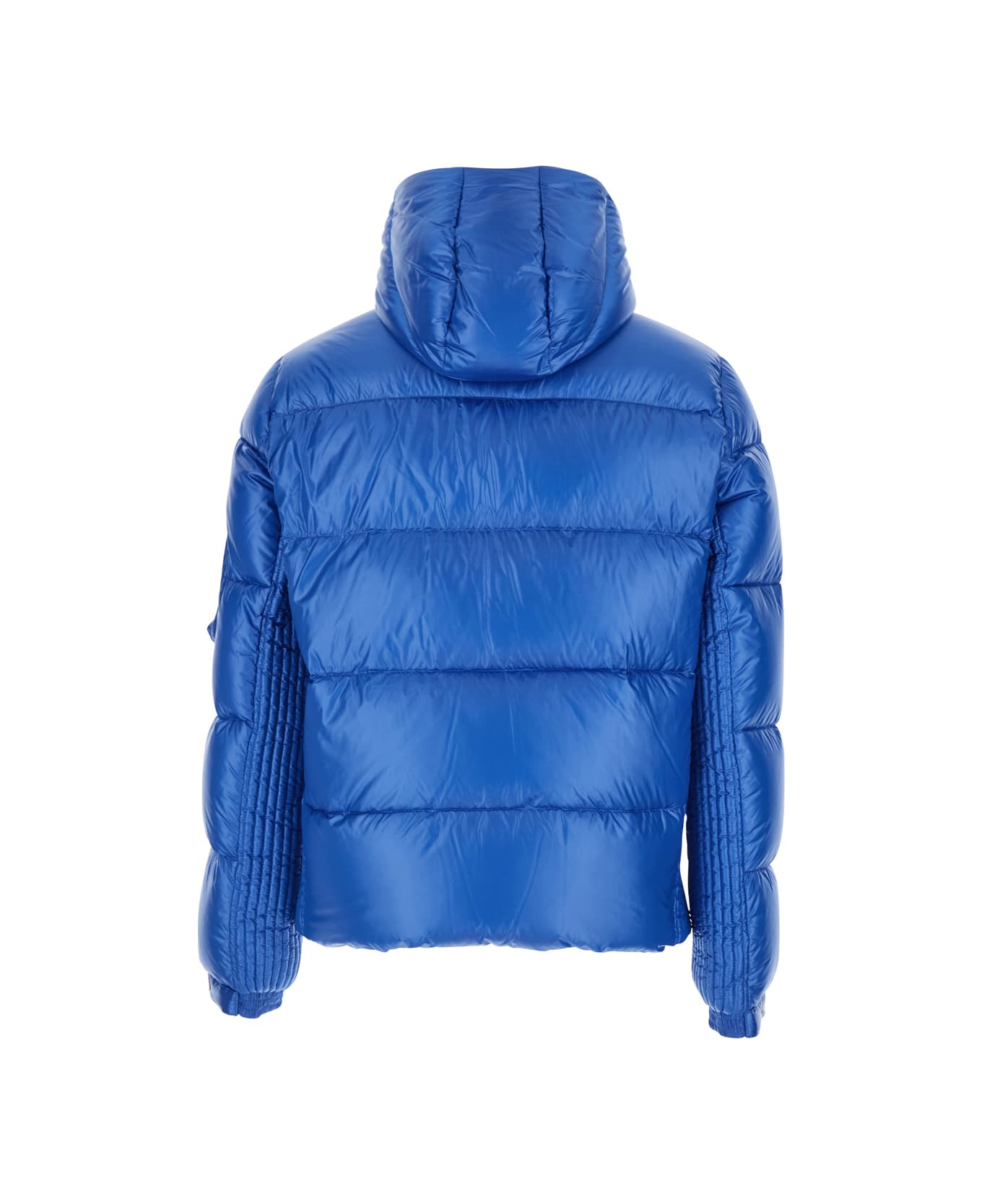 TATRAS 
belbo
 Blue Down Jacket With Fixed Hood And Logo Patch On The Sleeve In Tech Fabric Man - Blu