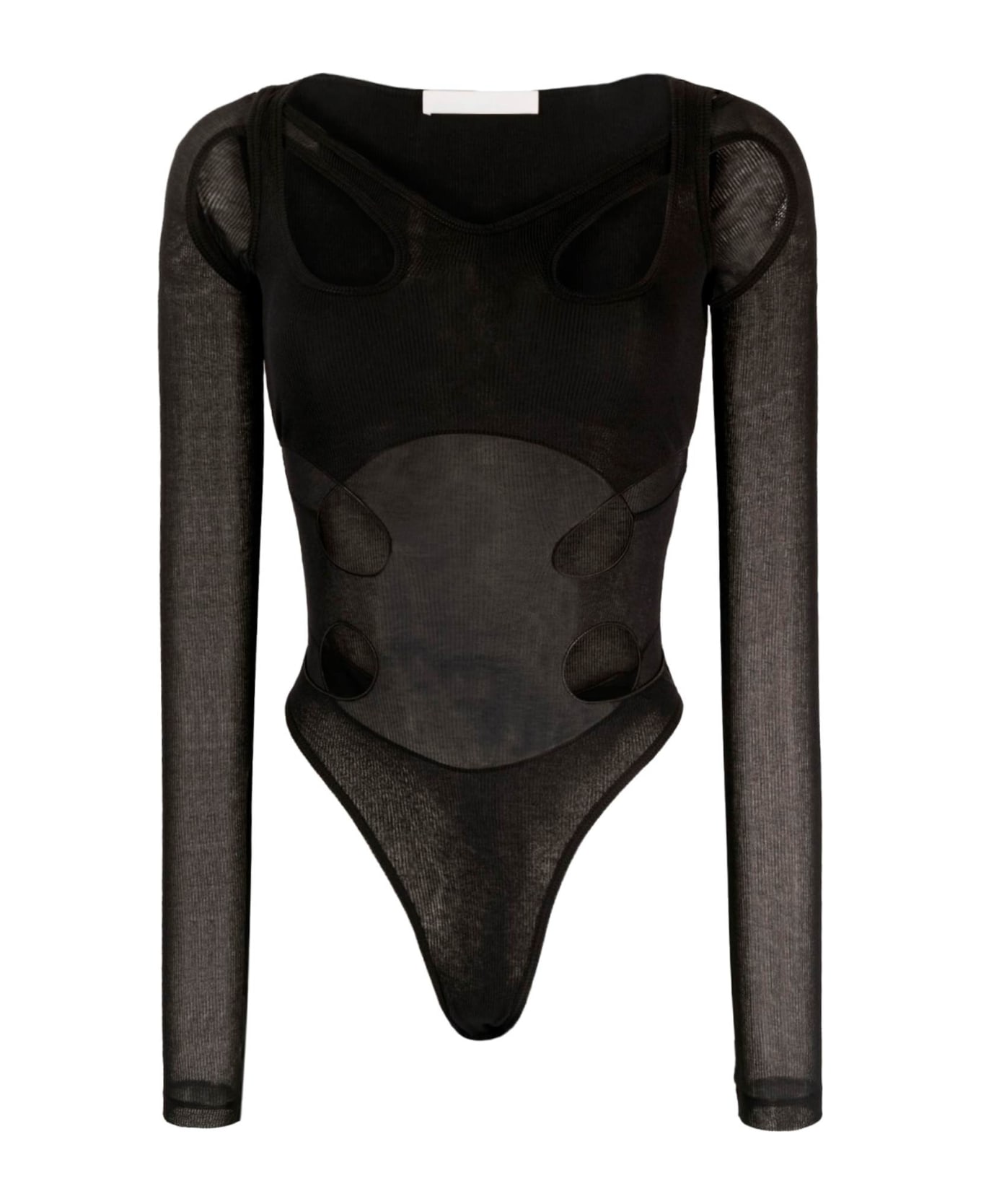 Dion Lee Long-sleeved Bodysuit With Cut-outs - BLACK (Black)