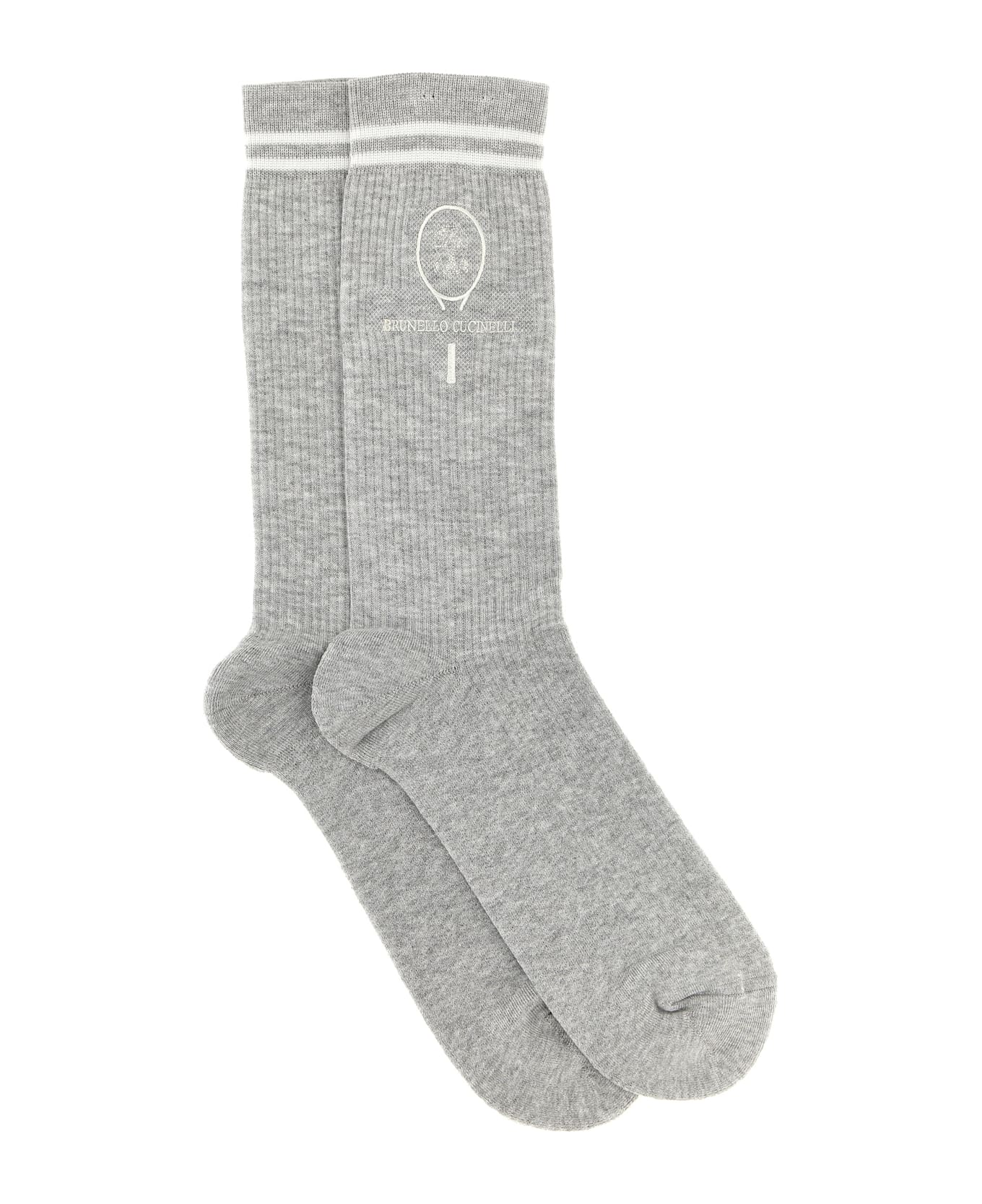 Brunello Cucinelli Ribbed Socks - Gray