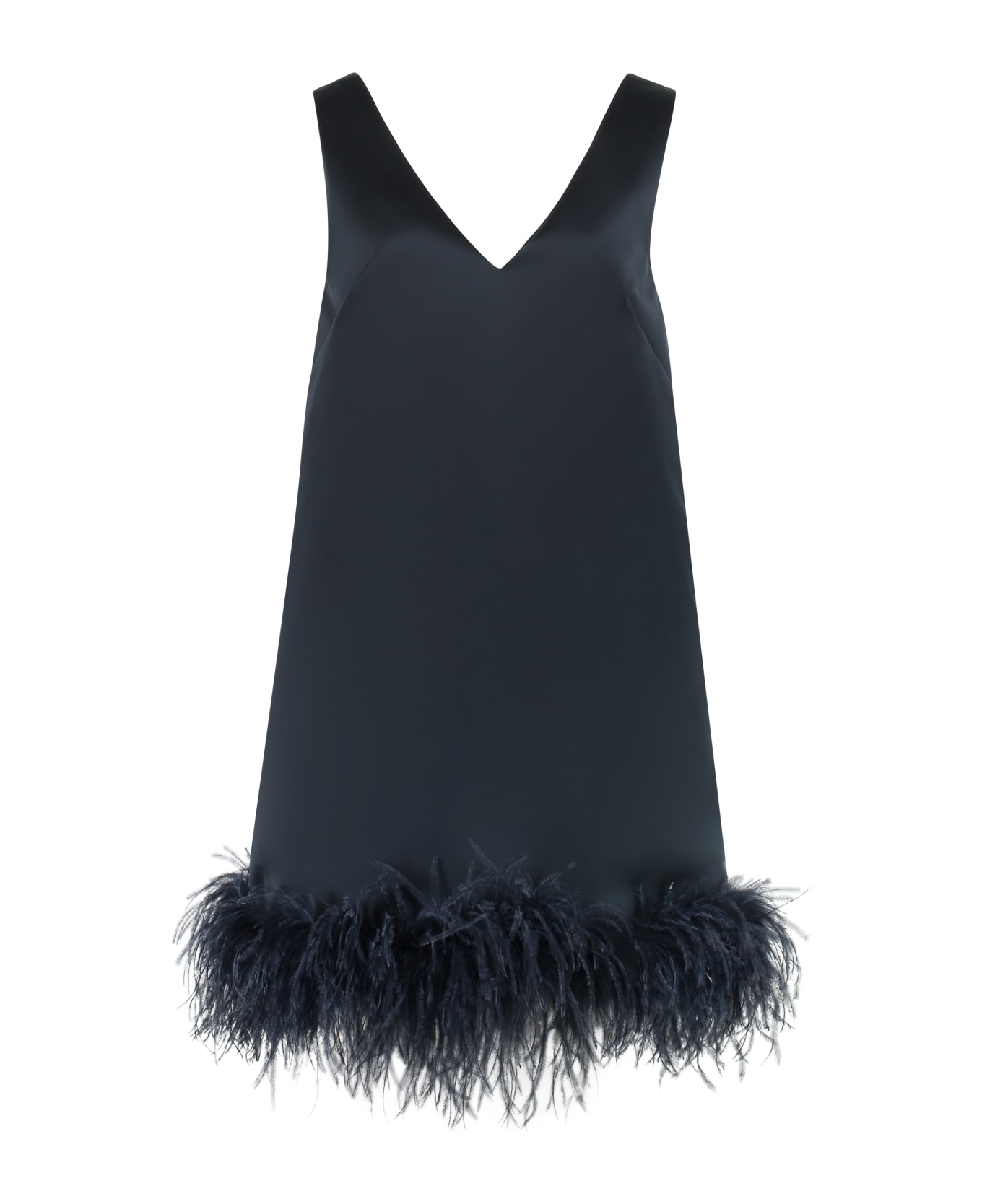 Parosh Feather Dress - black ワンピース＆ドレス