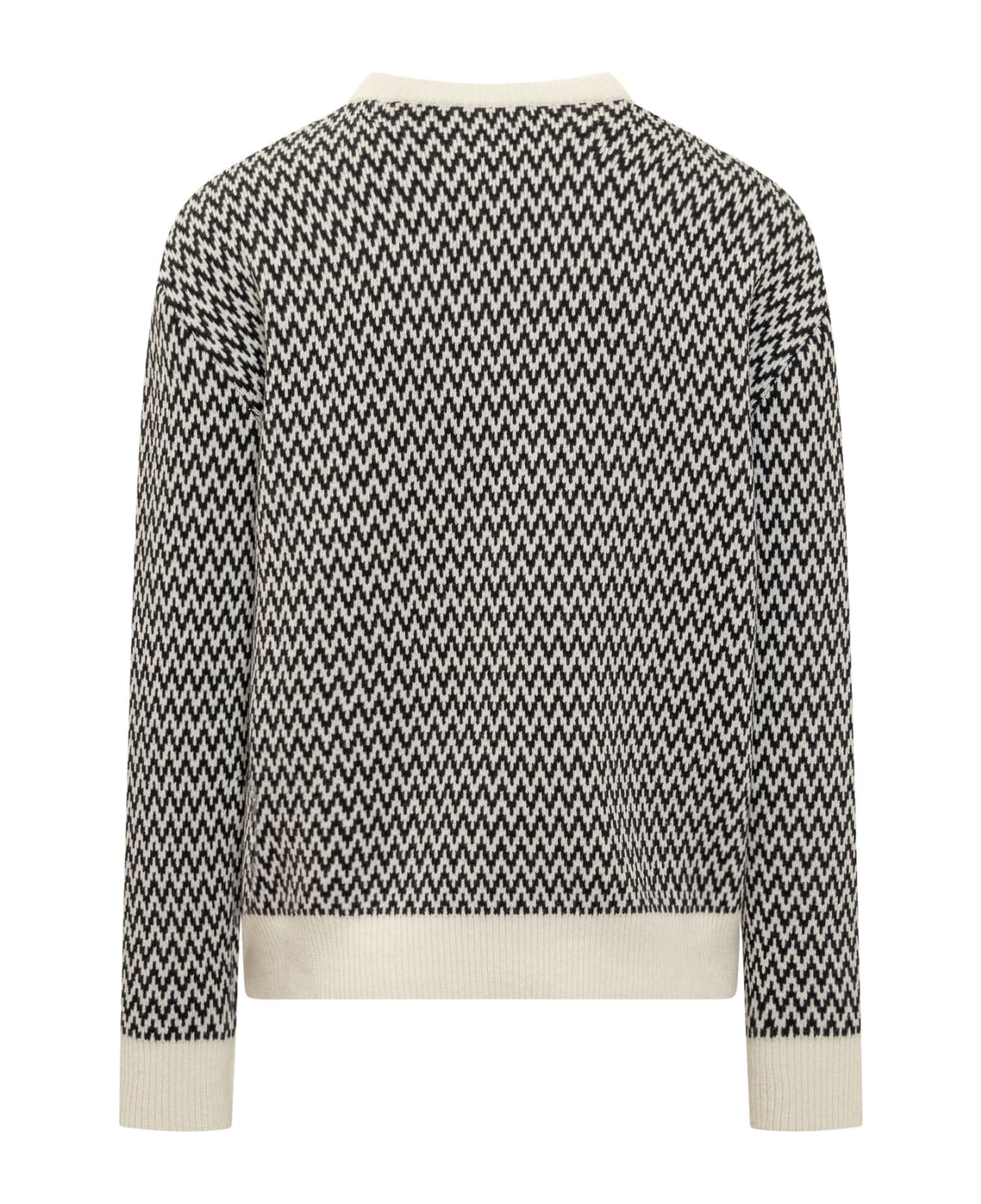 Lanvin Curb Sweater - Black Ecru ニットウェア