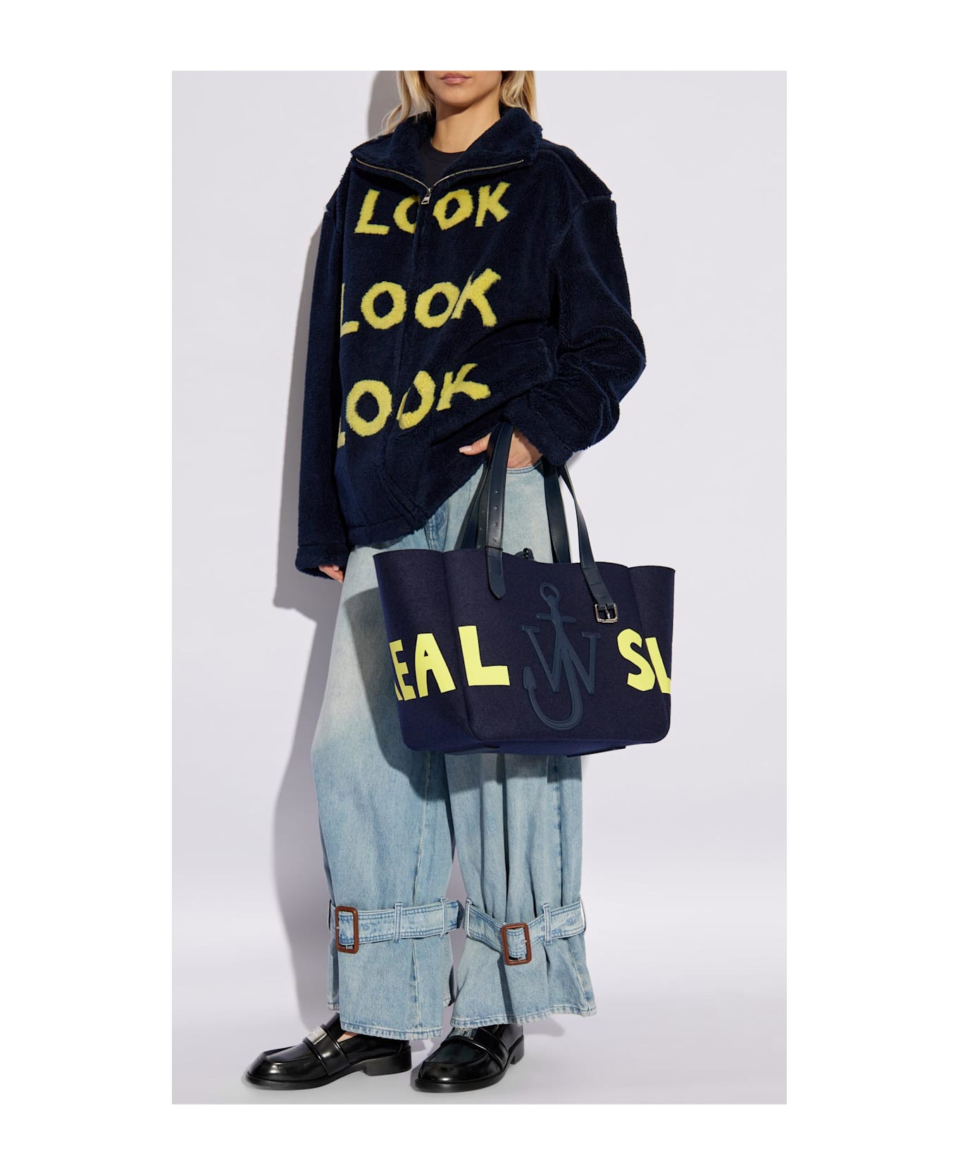 J.W. Anderson Jw Anderson Fleece Sweatshirt With Print - BLUE