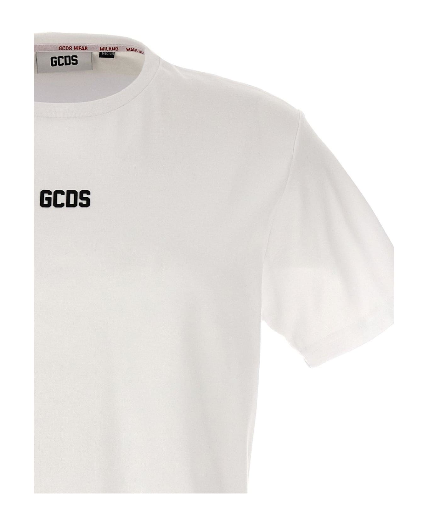 GCDS Logo Printed Crewneck T-shirt - WHITE シャツ