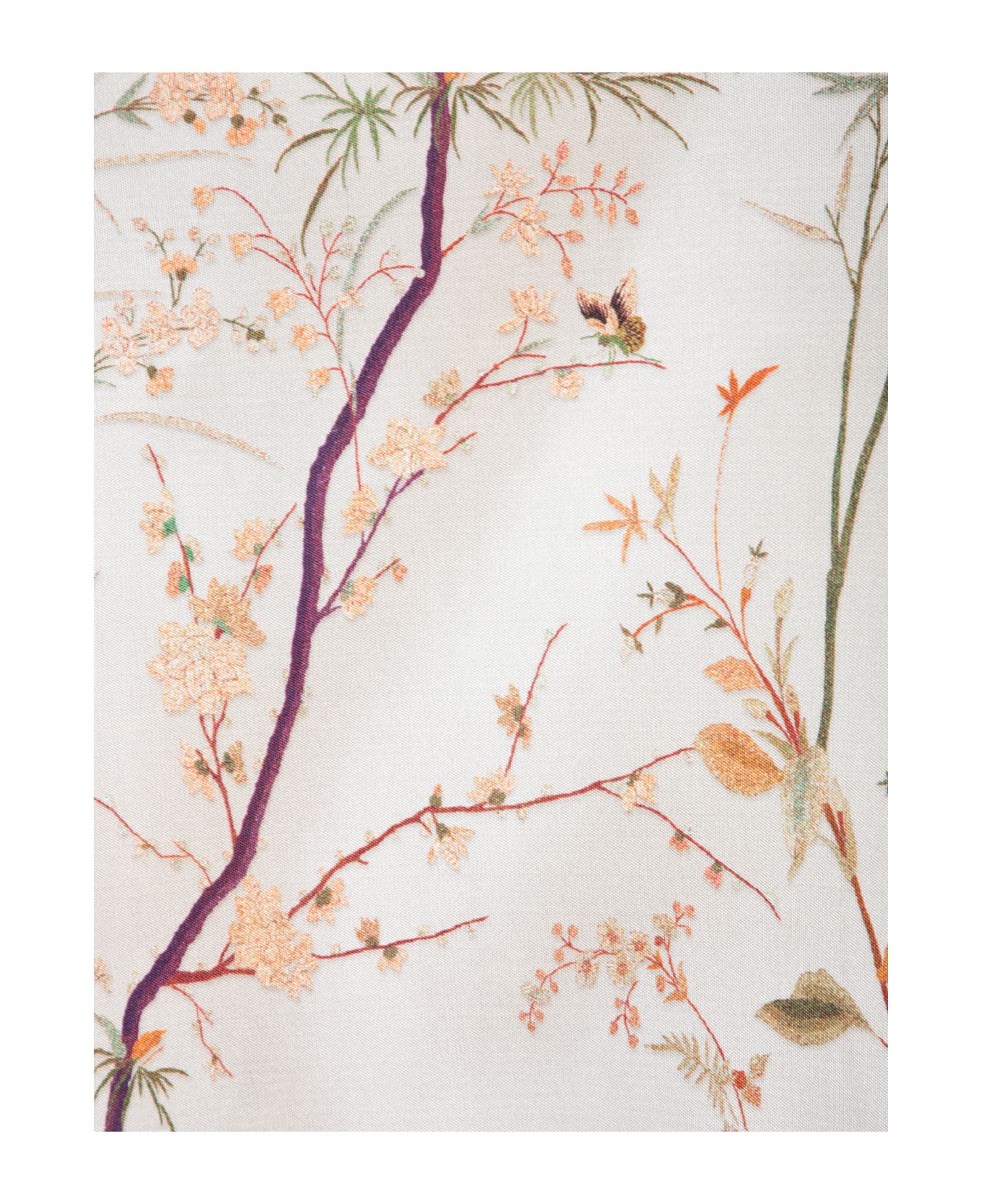 Pierre-Louis Mascia Febos Floral Beige Silk Midi Skirt - Beige