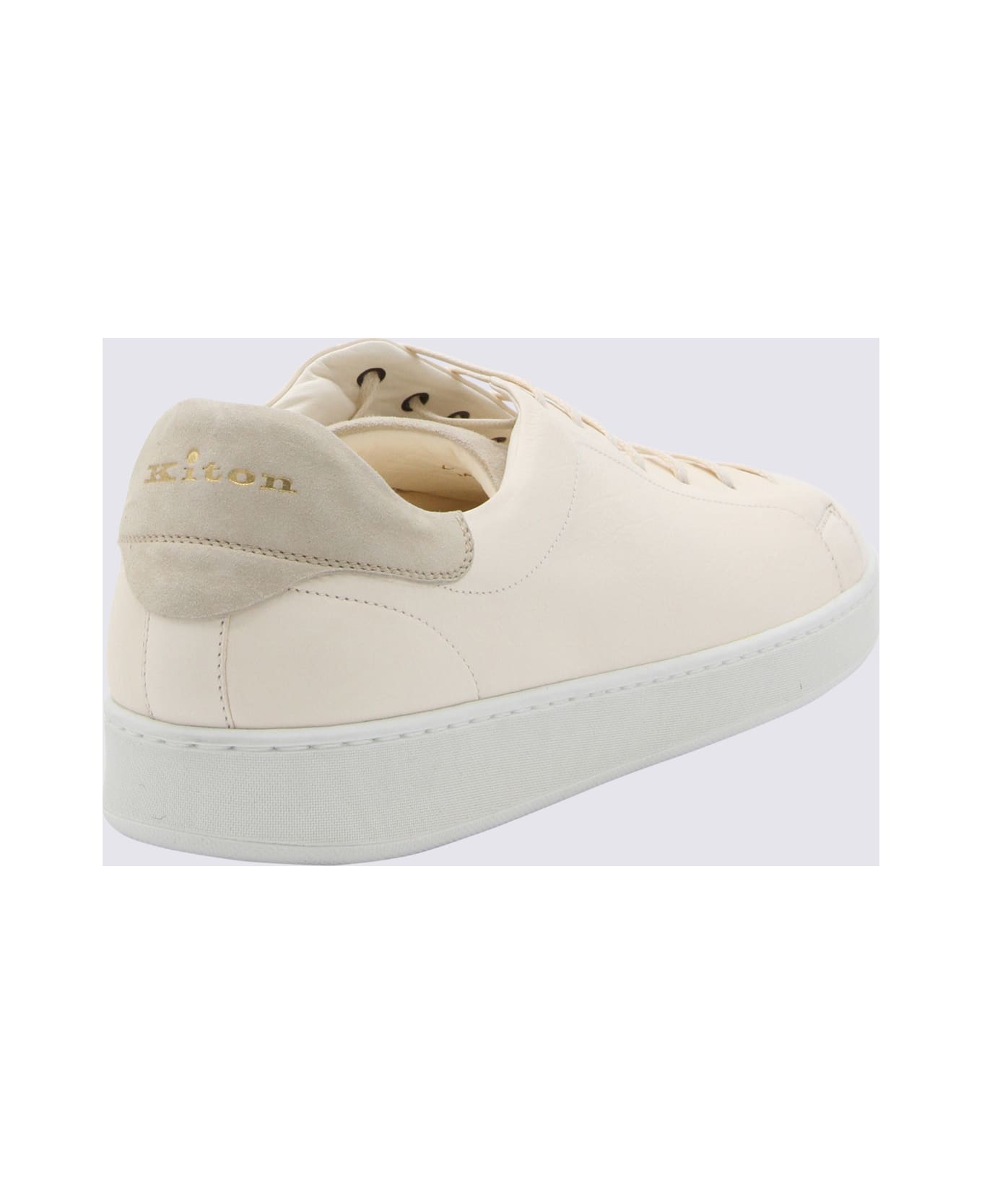 Kiton White Leather Sneakers - White