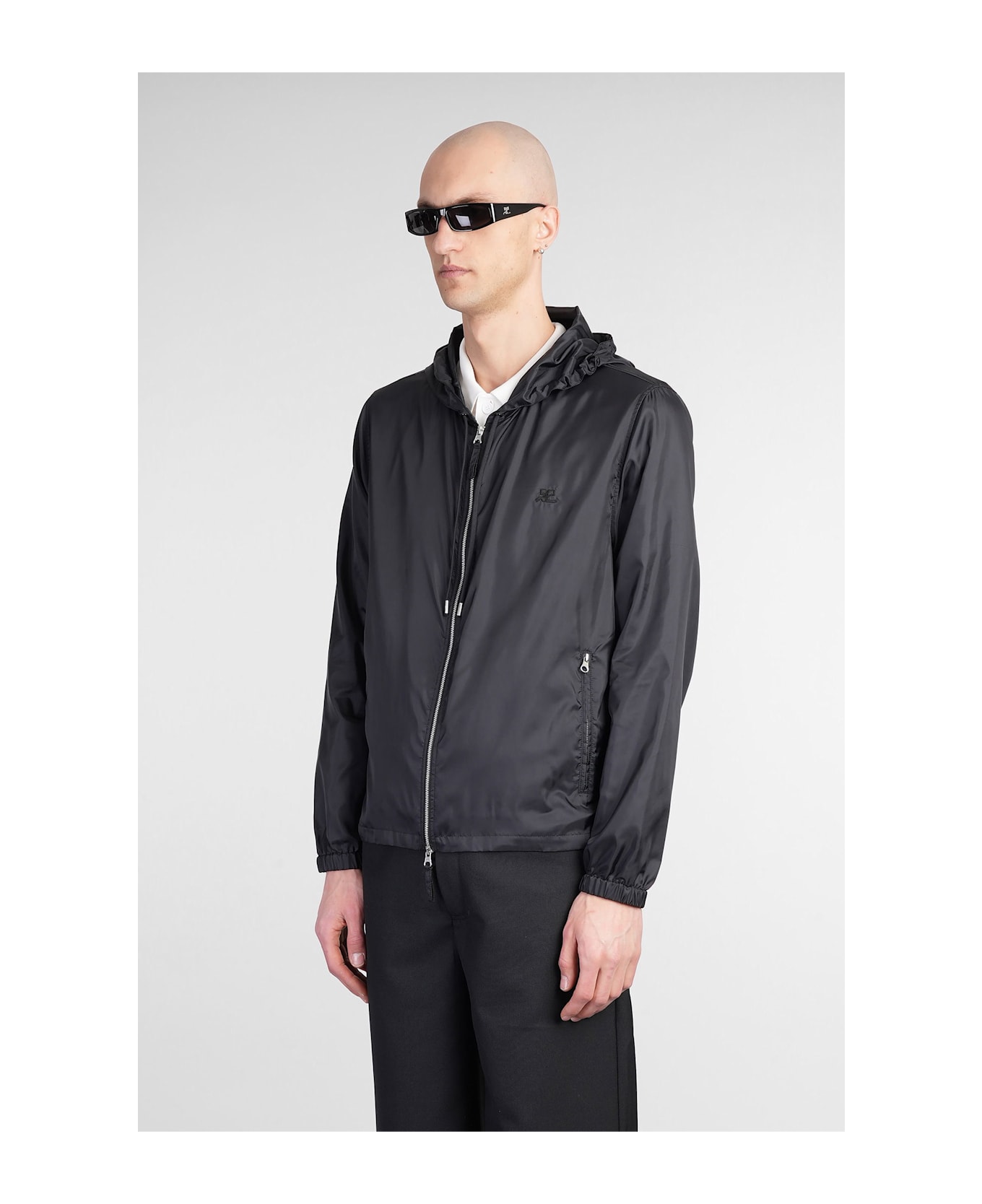 Courrèges Casual Jacket In Black Polyamide - black