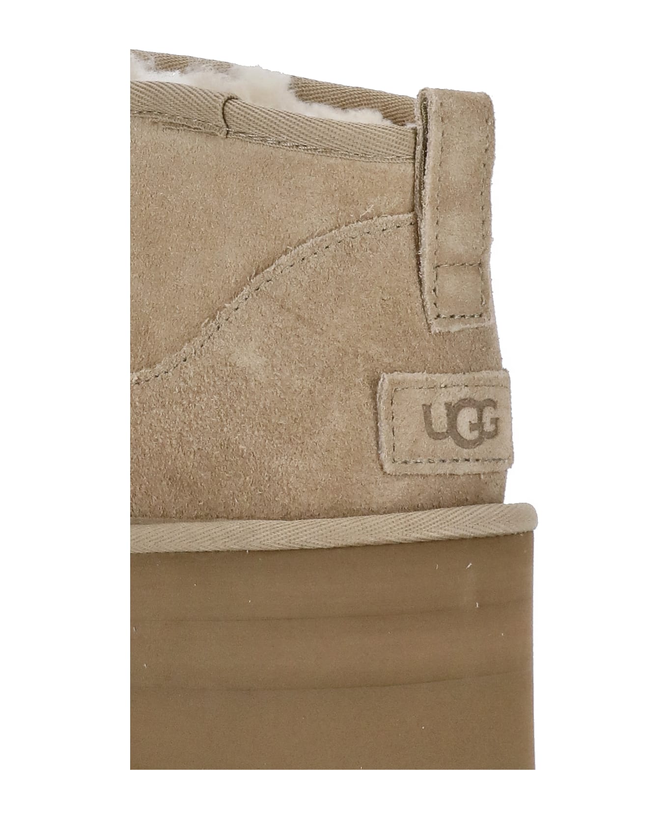 UGG Classic Ultra Mini Platform Ankle Boots - Beige ウェッジシューズ