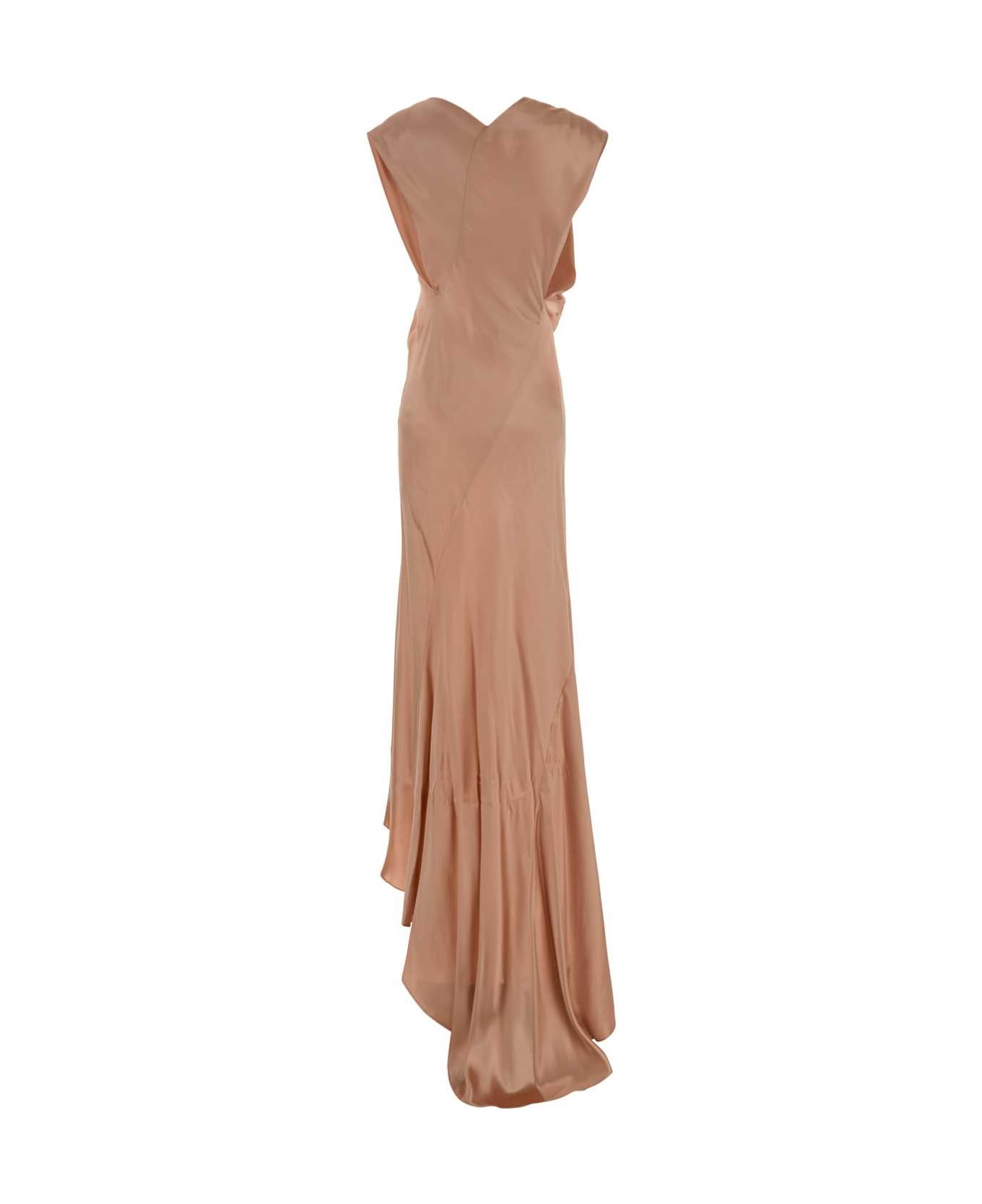 Alberta Ferretti Pink Satin Long Dress - ROSA