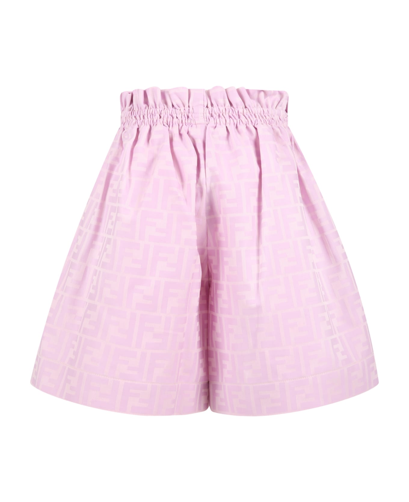Fendi Pink Shorts For Girl With Ff - Pink