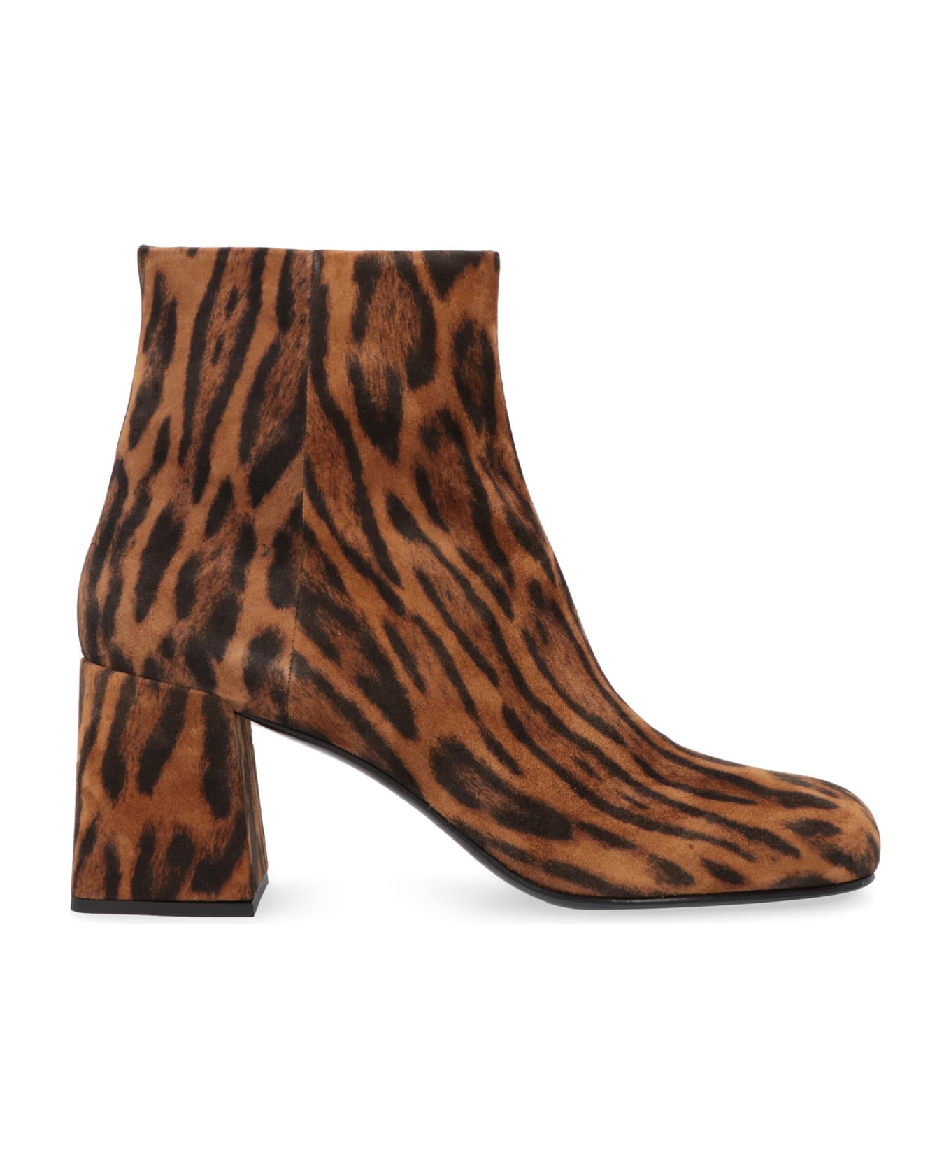 Miu Miu Suede Ankle Boots - Animalier