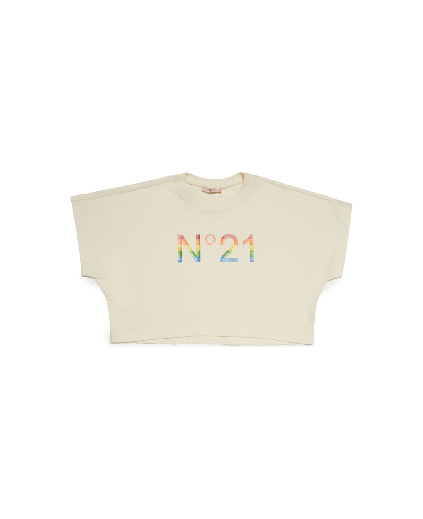 N.21 T-shirt Con Stampa - Beige