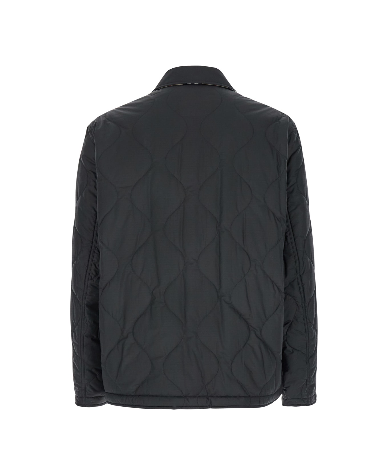 Burberry 'francis' Black Reversible Jacket With Classic Collar In Quilted Tech Fabric Man - Black