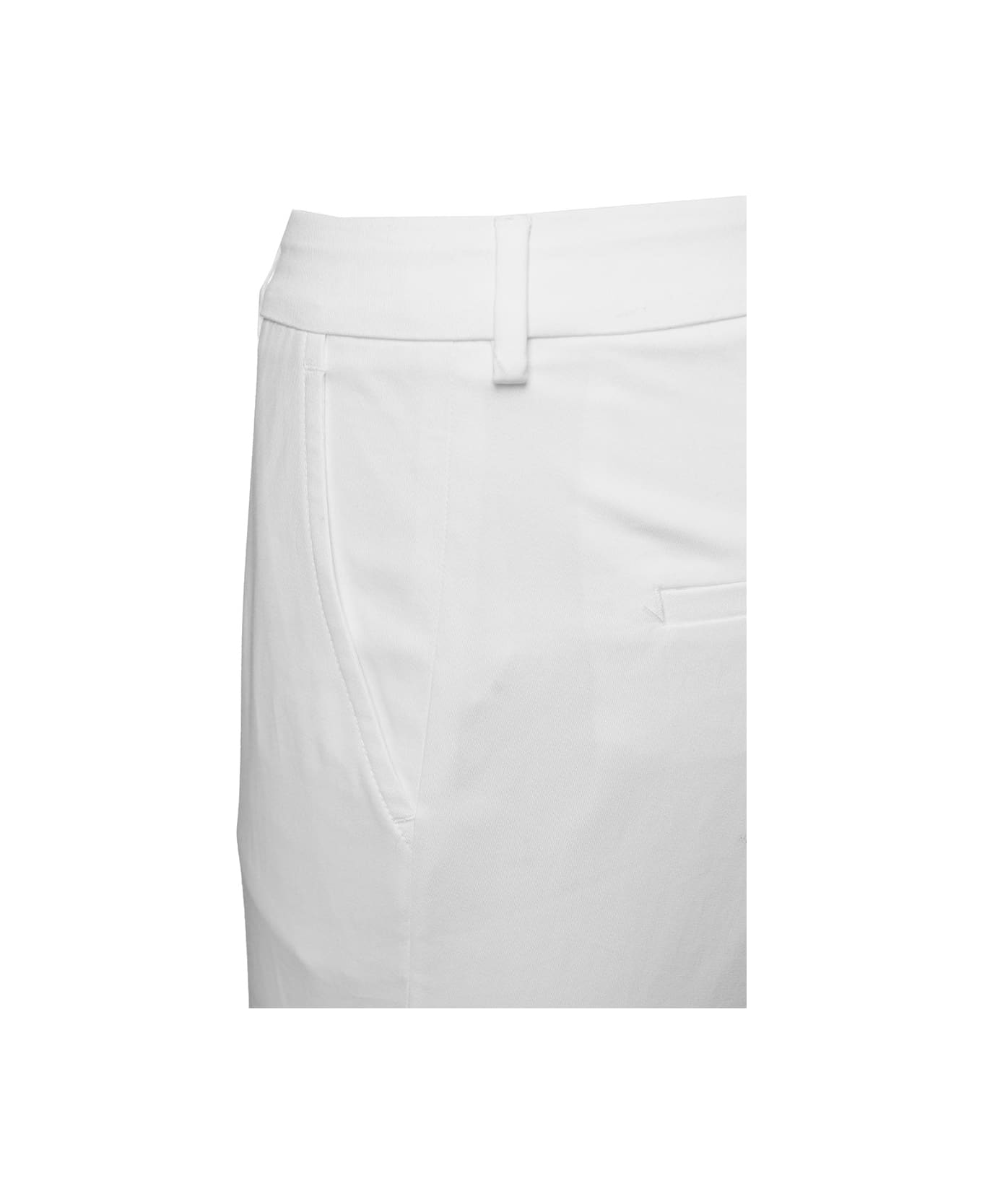PT Torino White Crop Flared Pants In Stretch Cotton Woman - White ボトムス