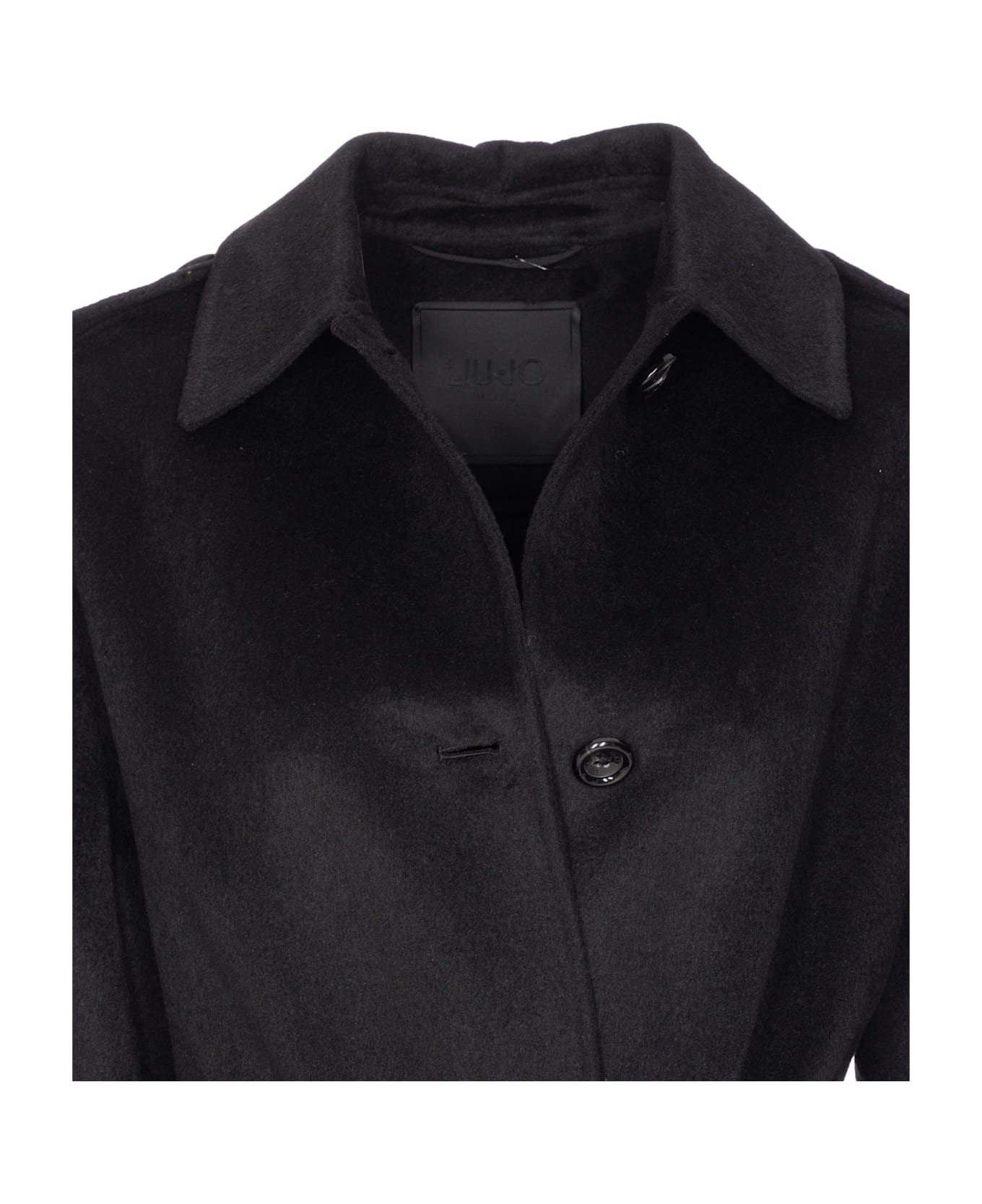 Liu-Jo Trench Coat With Fringes - Black