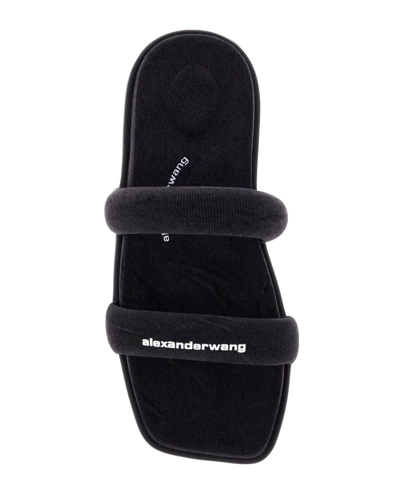 [Alexander Wang]Denim Sandal ダブルバンドスライドサンダル Vy slide Sandal in Denim in VINTAGE MEDIUM INDIGO