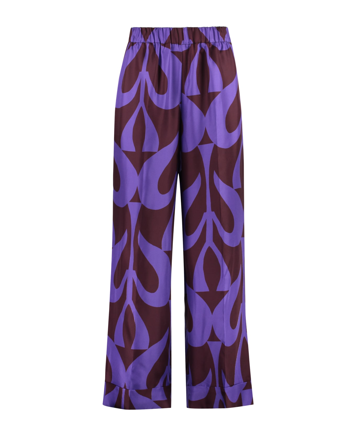 Parosh Printed Silk Pants - purple