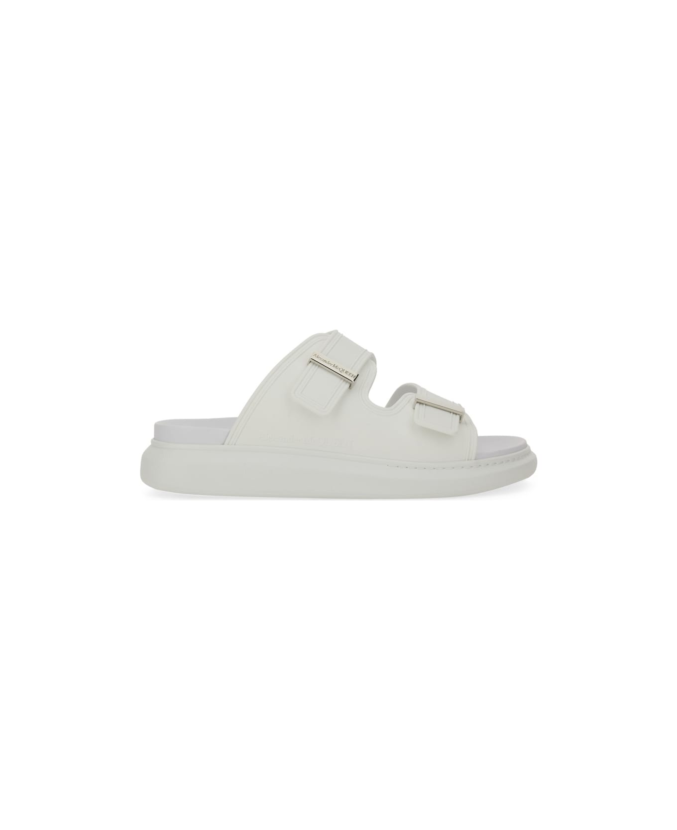 Alexander McQueen Hybrid Double Buckle Sandal - SILVER
