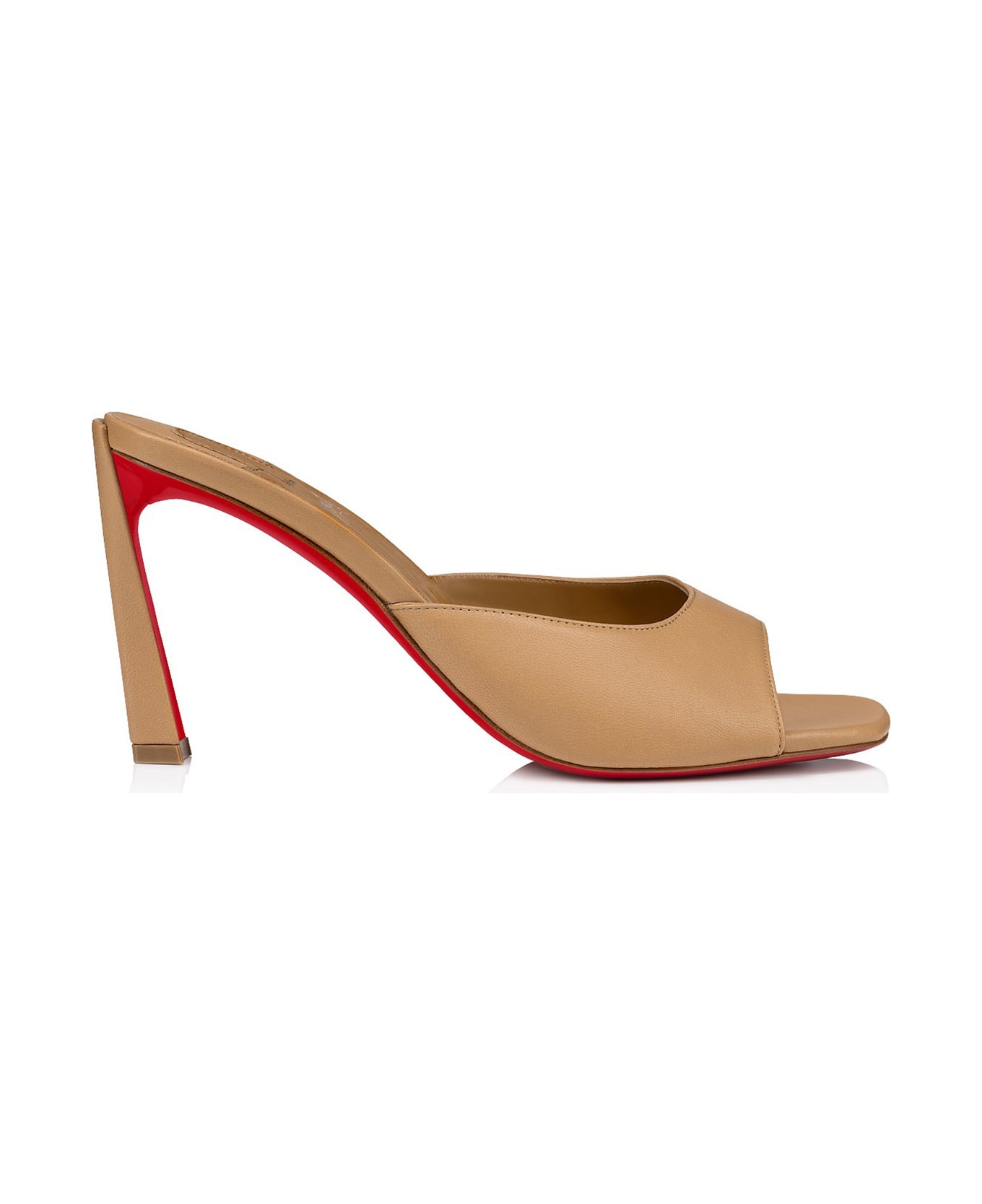Christian Louboutin Mules Condora In Brown Leather With Heel - TOFFEE LIN TOFFEE サンダル