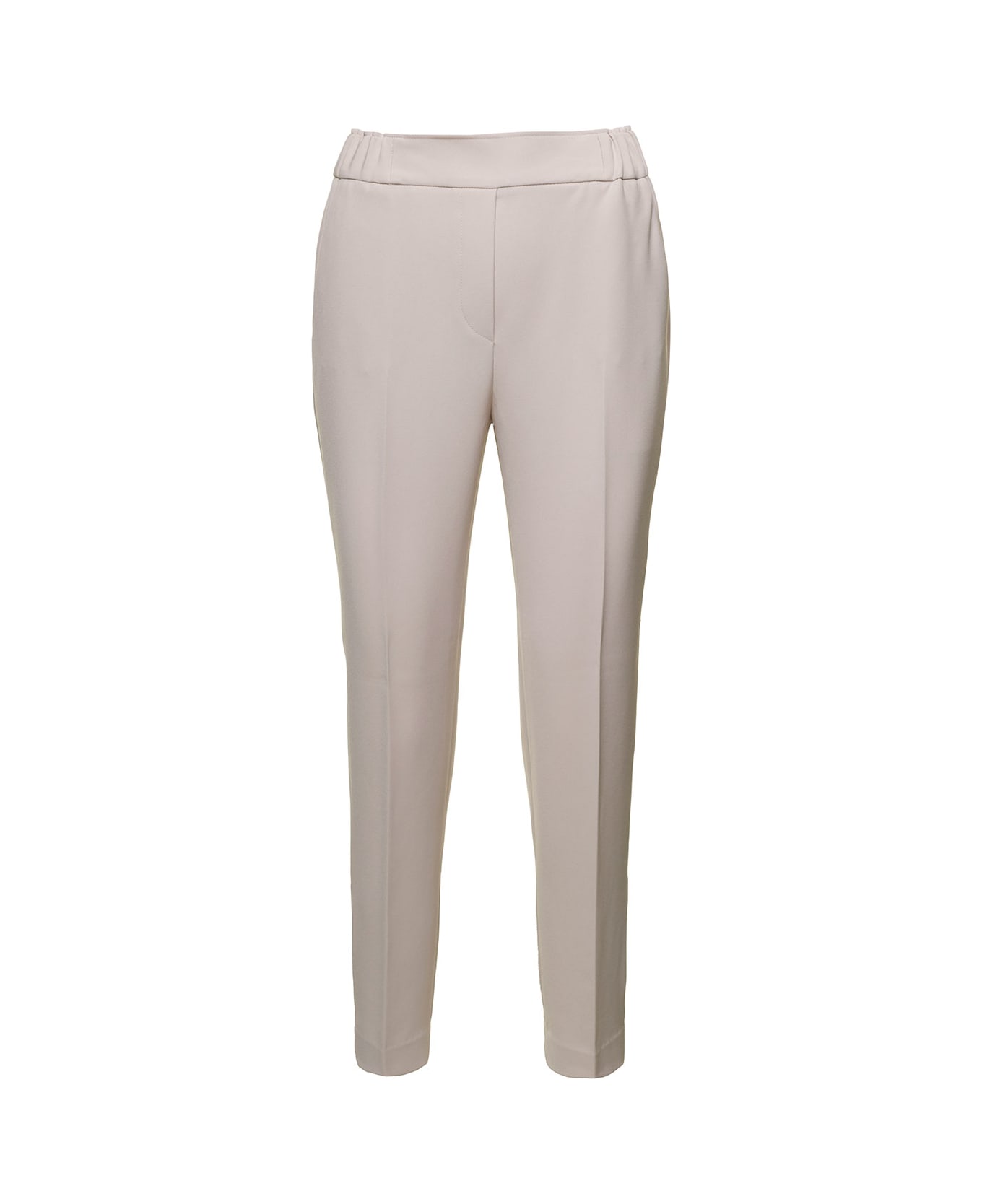 Antonelli 'sidro' Off-white Fitted Pants With Rear Pockets In Stretch Fabric Woman - Beige